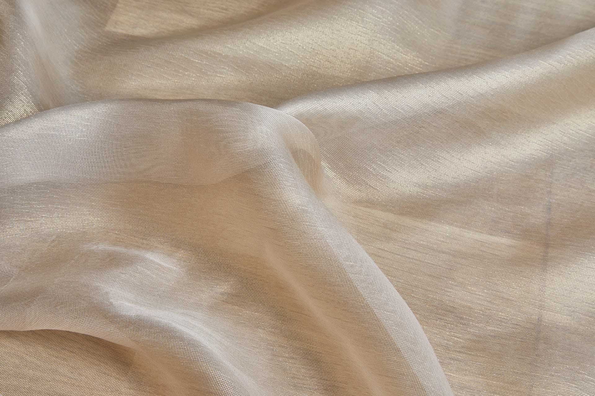 Pale Gold Textured Soft Organza with Gold Foil fabric, image 6 of 6