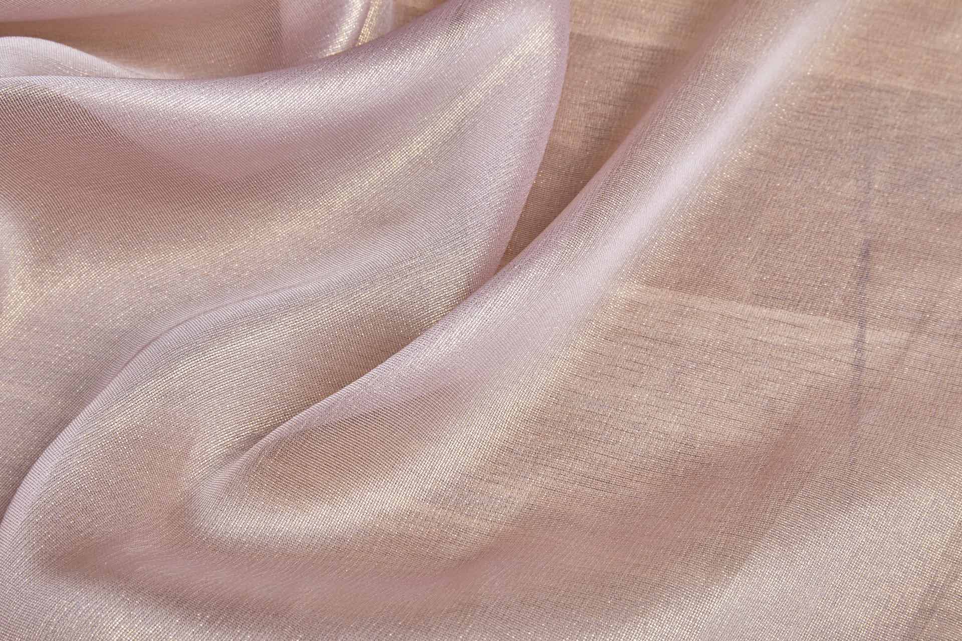 Tea Rose Textured Soft Organza with Gold Foil fabric, image 6 of 6