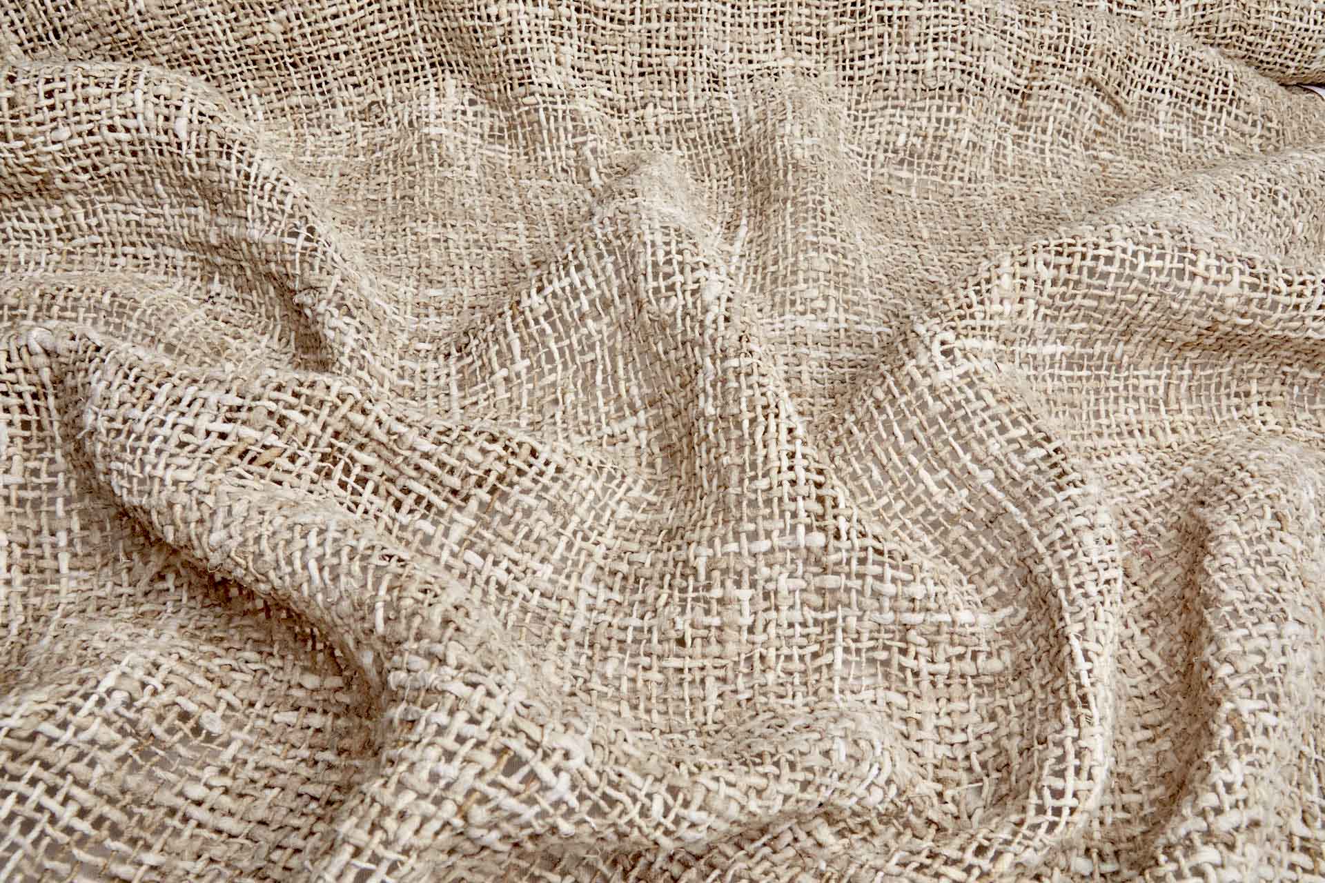 Super Chunky Open Weave Raw Silk - Natural fabric, image 5 of 9