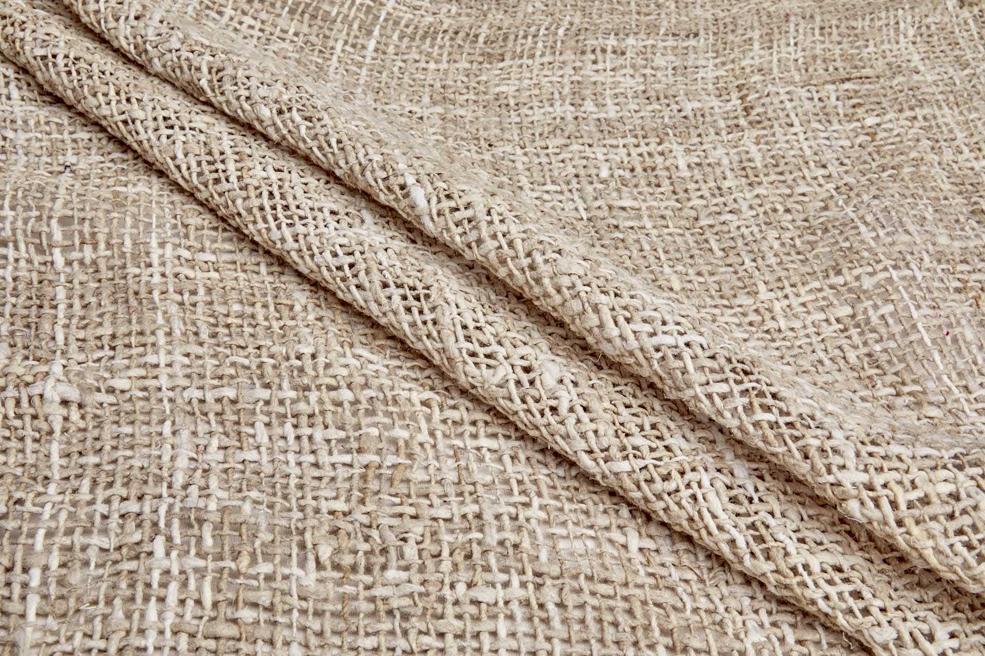 Super Chunky Open Weave Raw Silk - Natural fabric
