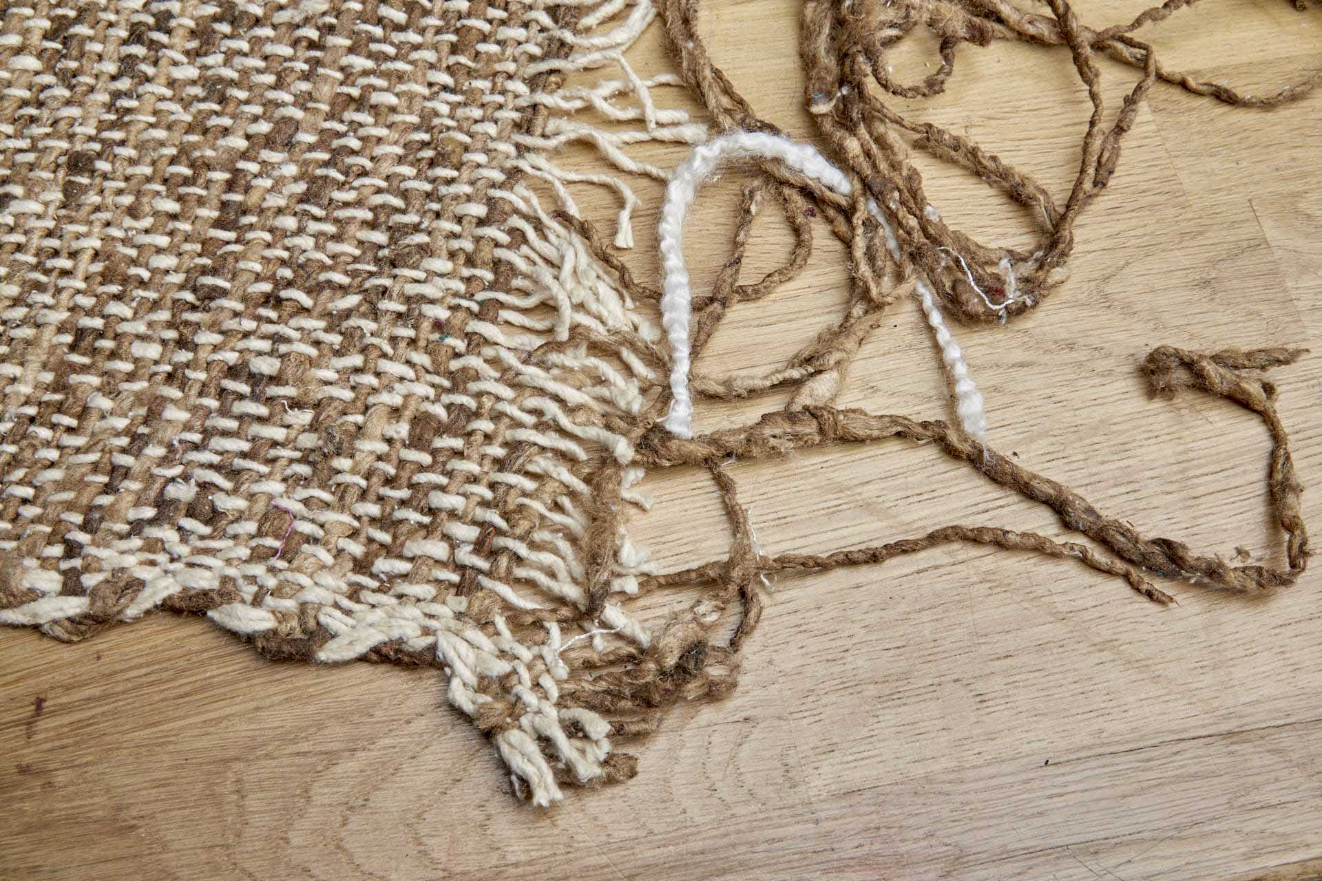 Chunky Loose Weave Silk - Ecru / Browns fabric, image 7 of 8