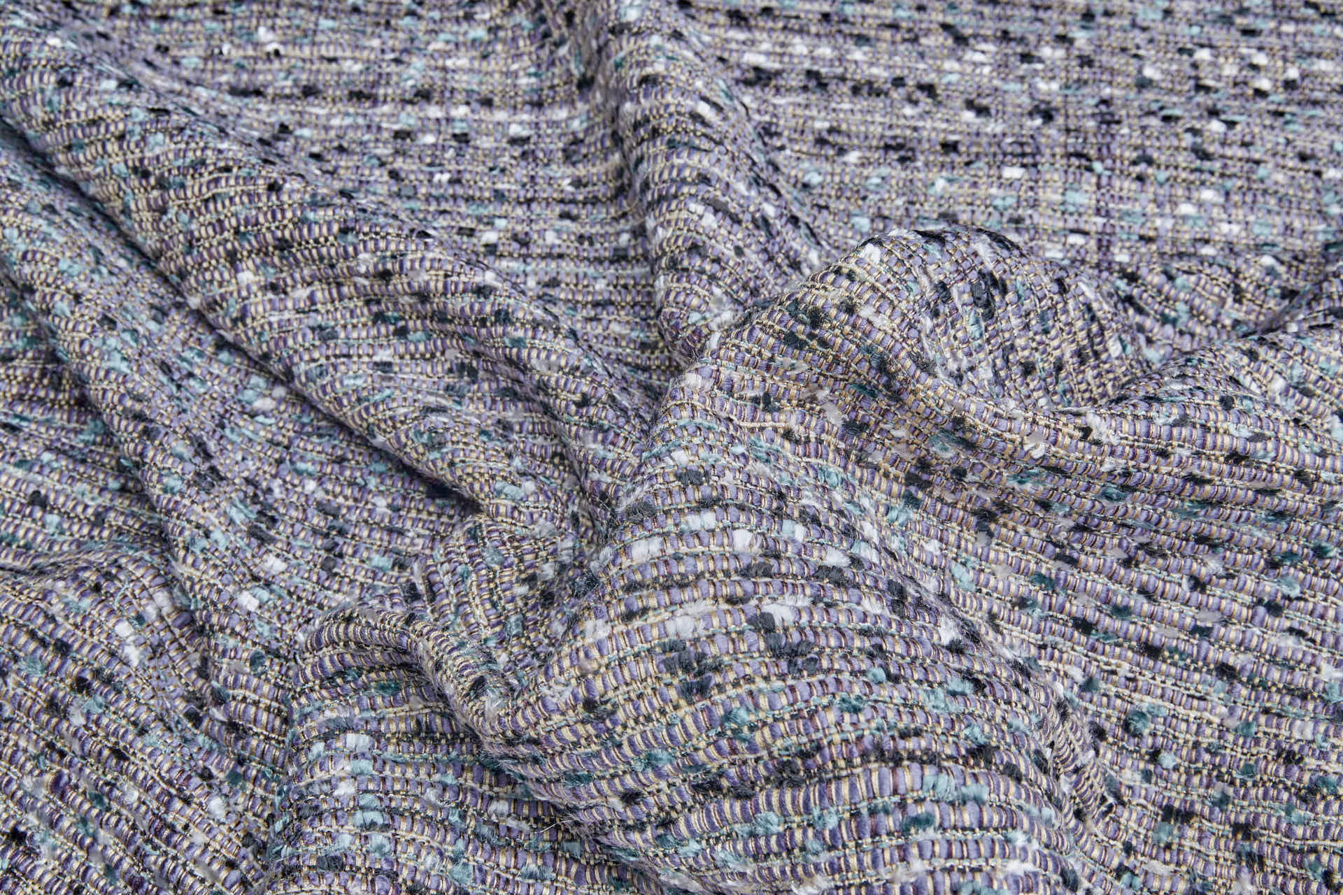 Chunky Textured Weave - Lavender, Beige, Black and Turquoise fabric, image 5 of 8
