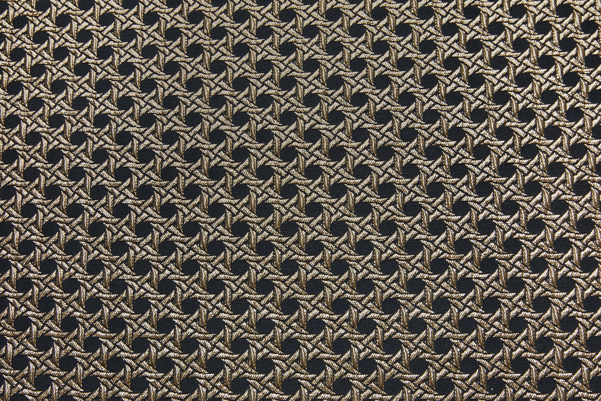 Rattan Pattern Stretch Jacquard - Black / Gold fabric, image 10 of 10