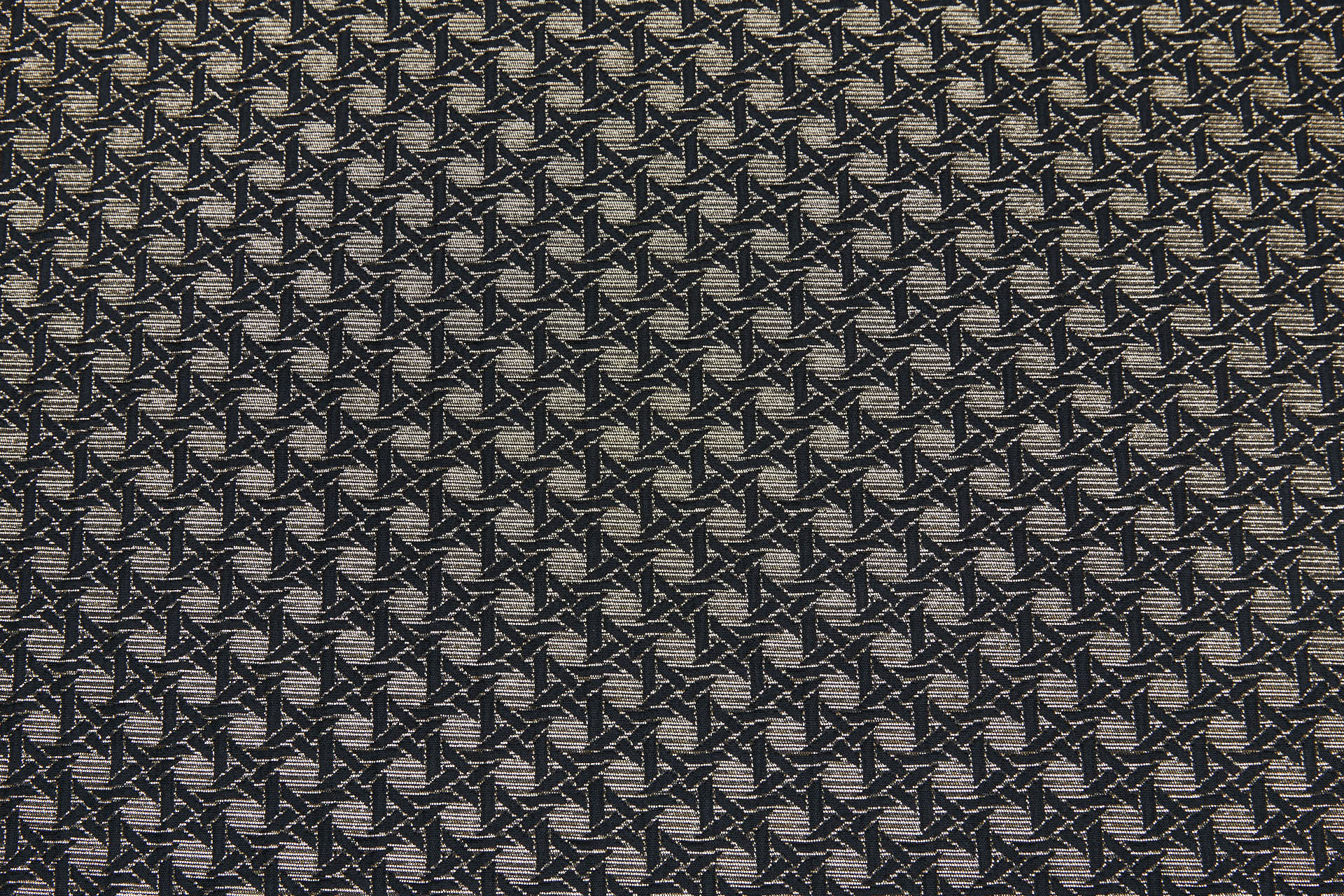 Rattan Pattern Stretch Jacquard - Black / Gold fabric, image 4 of 10