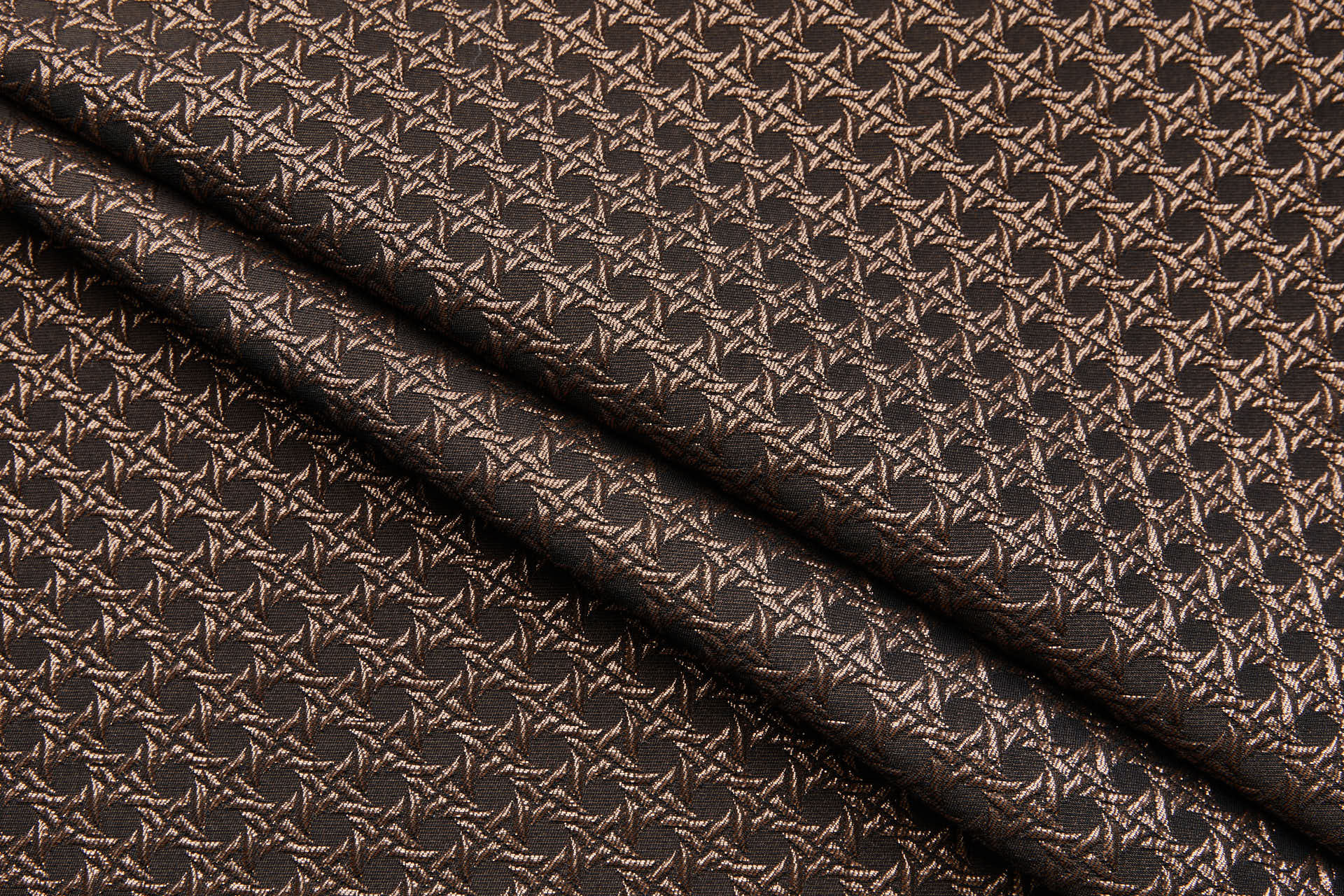 Rattan Pattern Stretch Jacquard - Brown / Bronze fabric, image 10 of 10