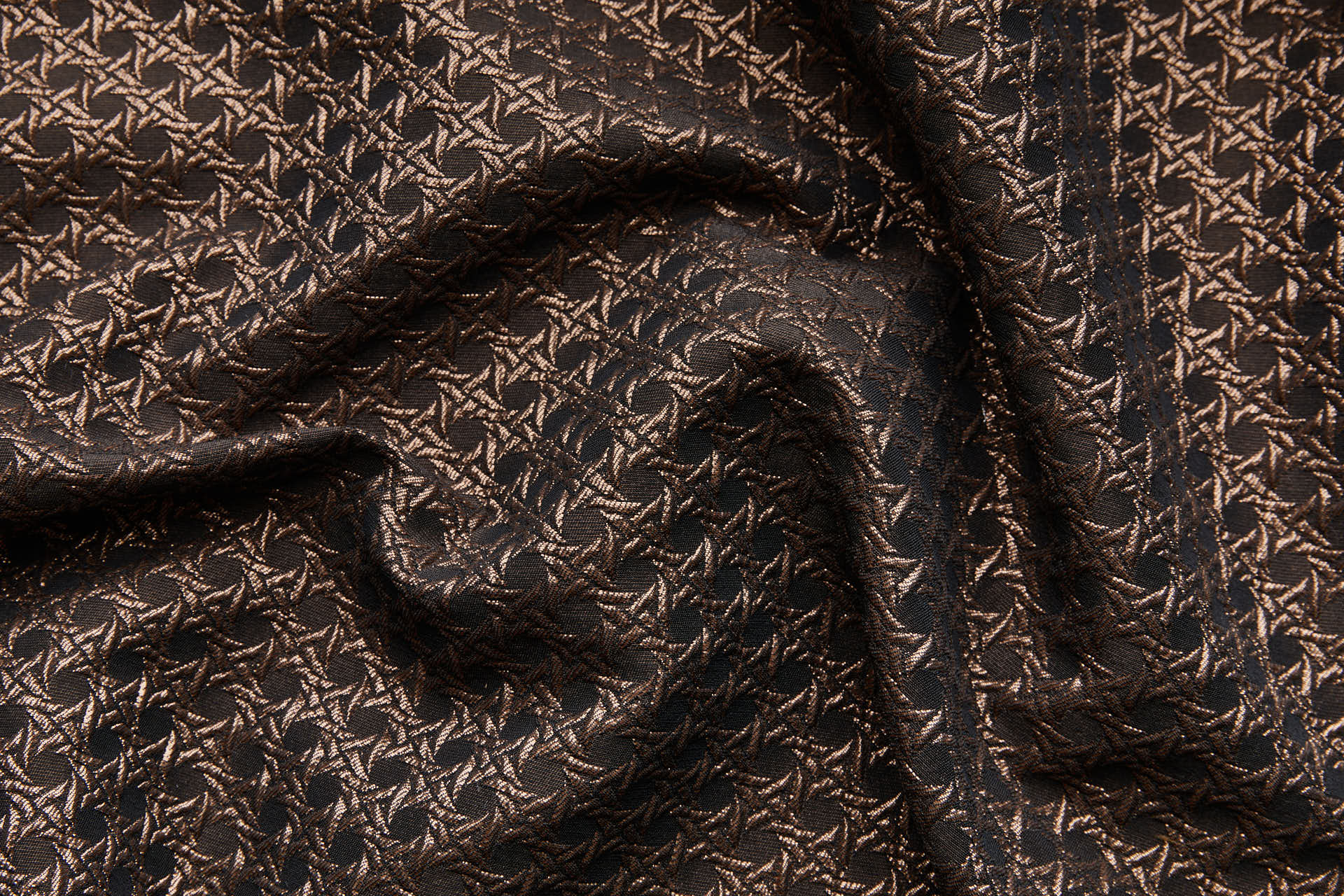 Rattan Pattern Stretch Jacquard - Brown / Bronze fabric, image 5 of 10