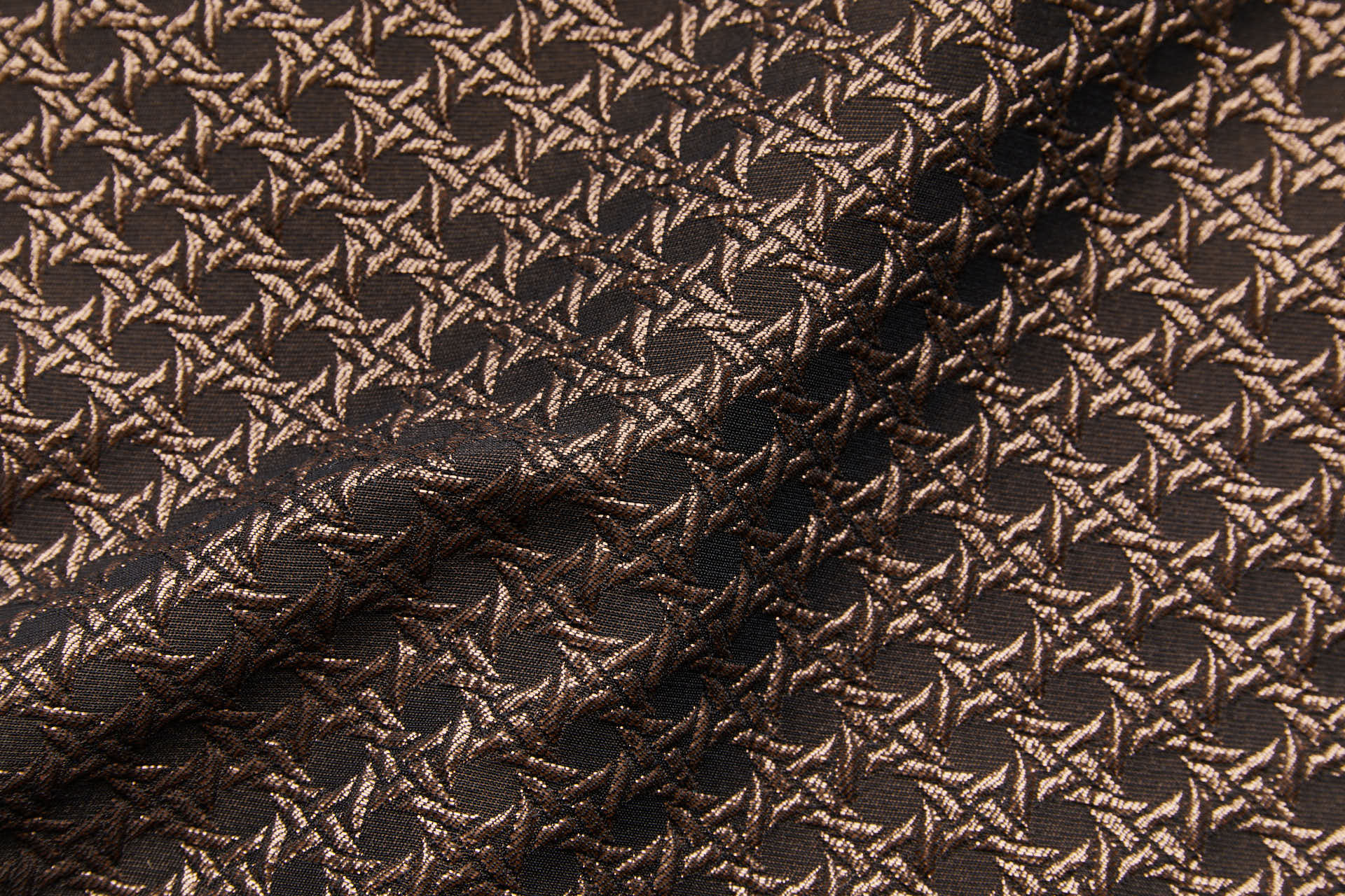 Rattan Pattern Stretch Jacquard - Brown / Bronze fabric, image 2 of 10