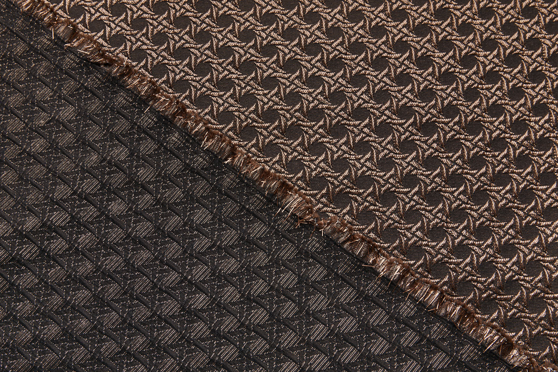 Rattan Pattern Stretch Jacquard - Brown / Bronze fabric, image 3 of 10