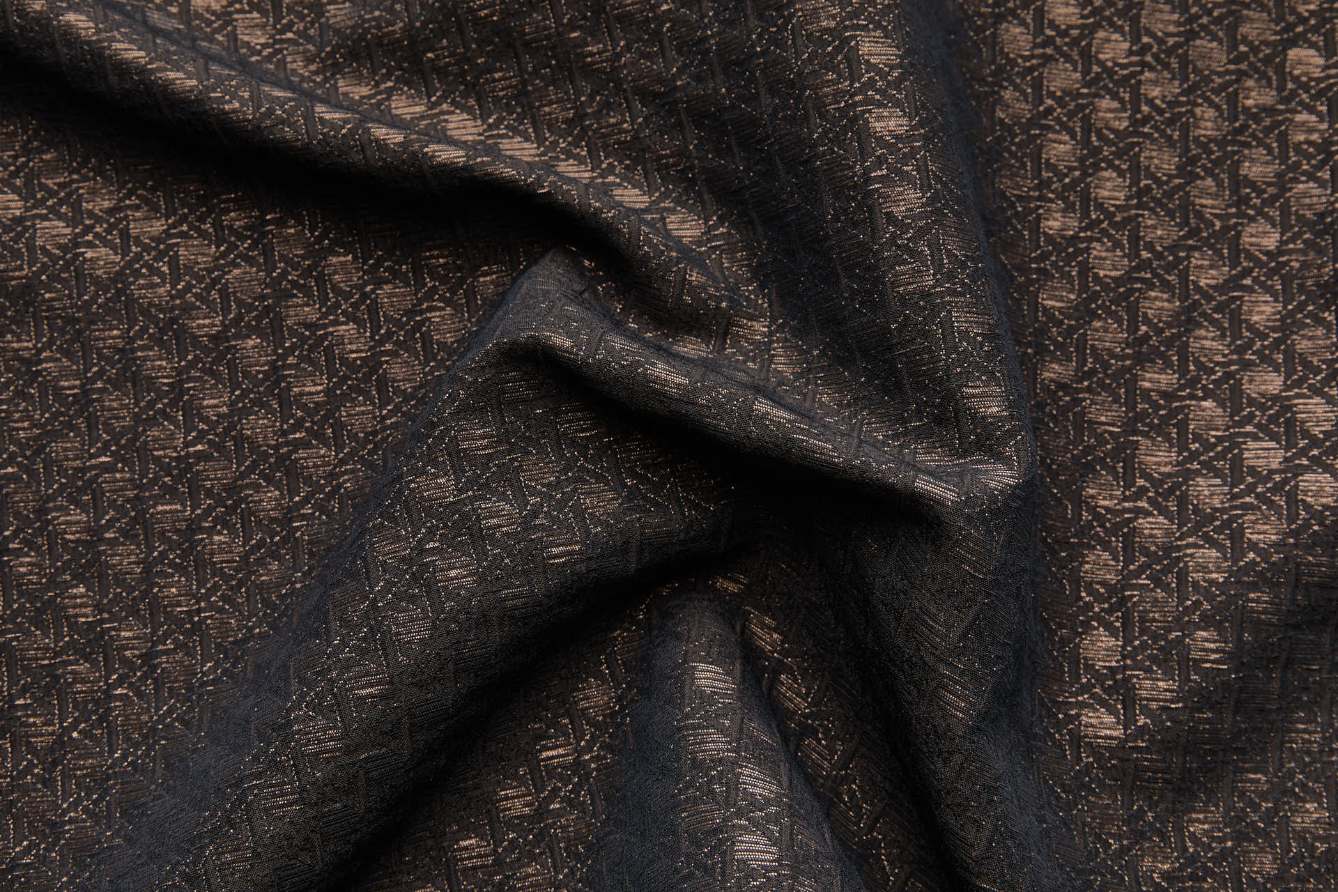 Rattan Pattern Stretch Jacquard - Brown / Bronze fabric, image 4 of 10