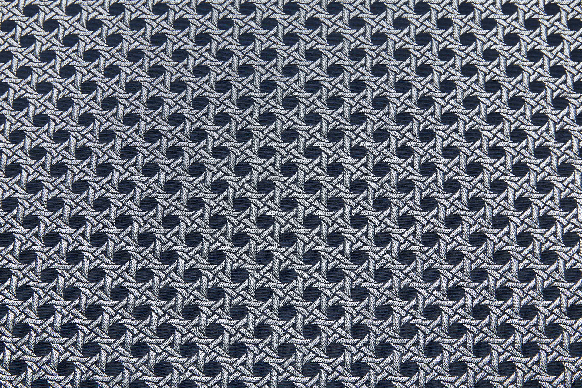 Rattan Pattern Stretch Jacquard - Ink Blue / Silver fabric, image 7 of 9
