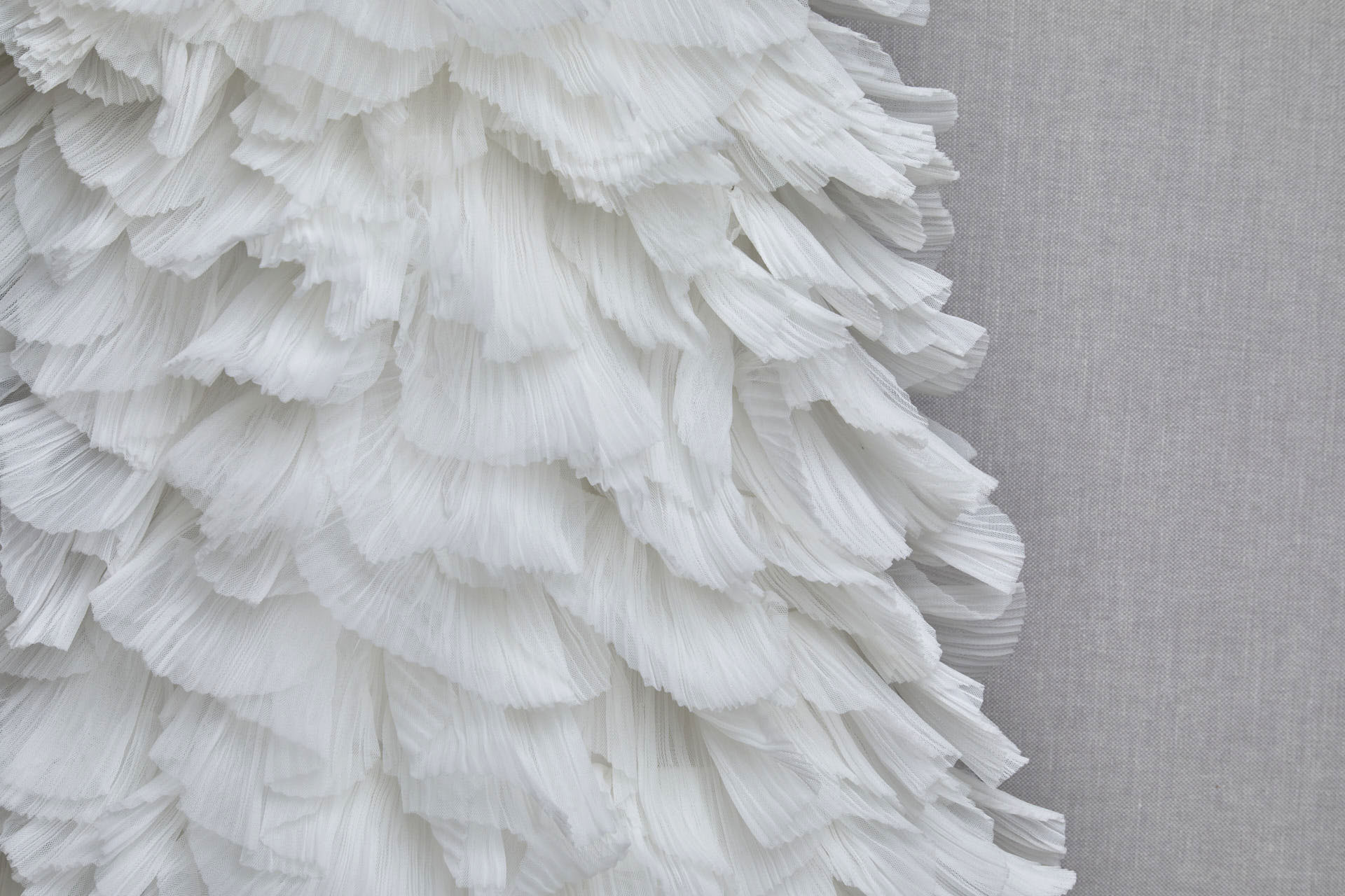 Ivory Pleated and Scalloped Tulle Ruffle Frill fabric, image 6 of 7