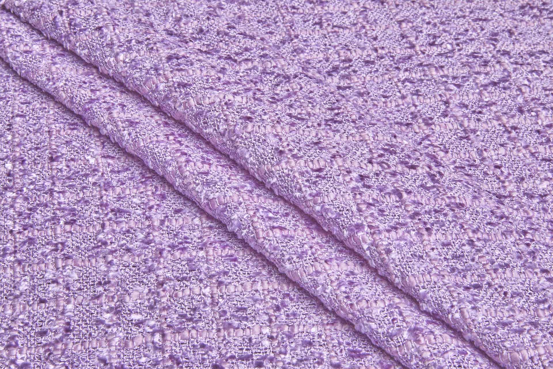 Chunky Tweedy Check Chenille - Lilac fabric