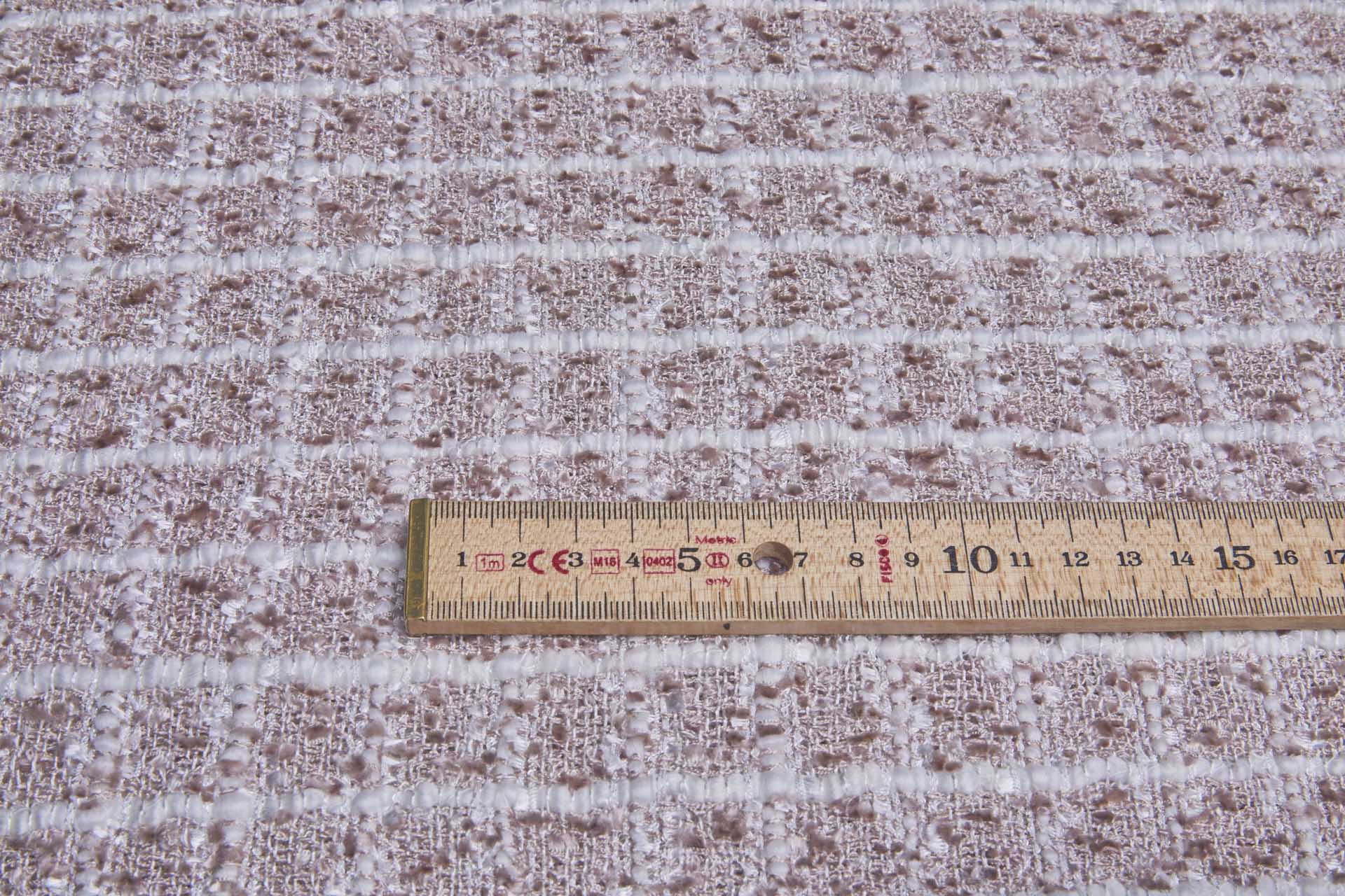 Chunky Tweedy Check Chenille - Dusty Pink and Ivory fabric, image 2 of 7