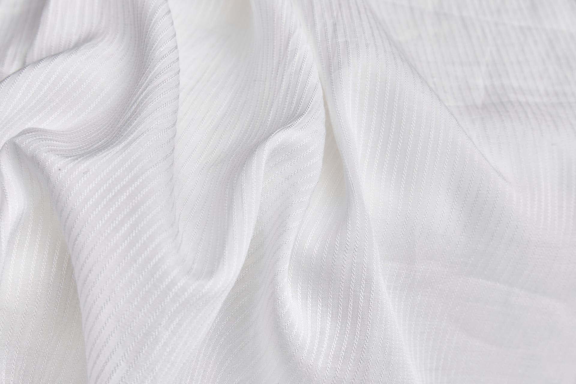 Orange Fibre Dobby Stripe Weave in Ivory fabric, image 3 of 5
