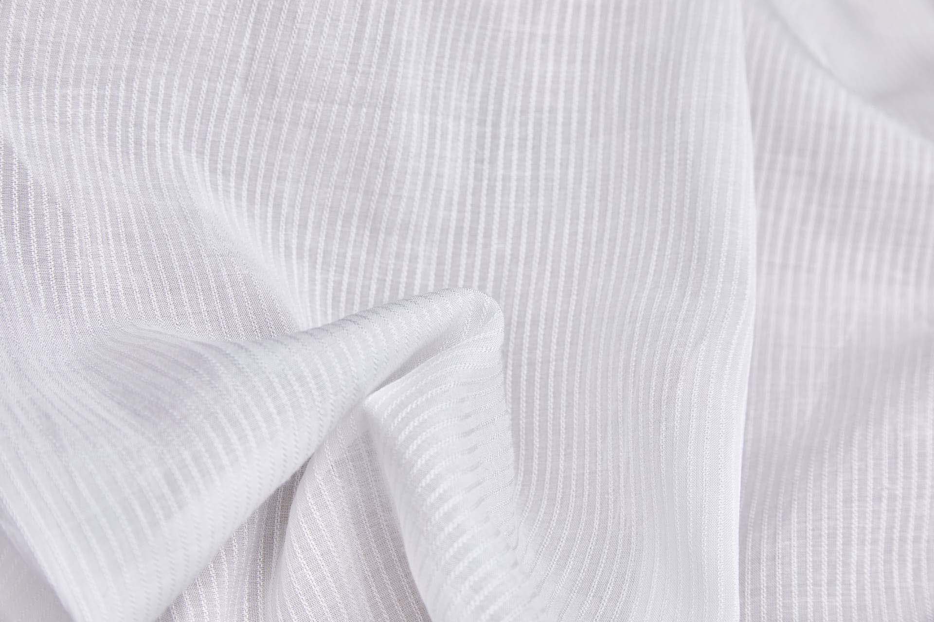 Orange Fibre Dobby Stripe Weave in Ivory fabric