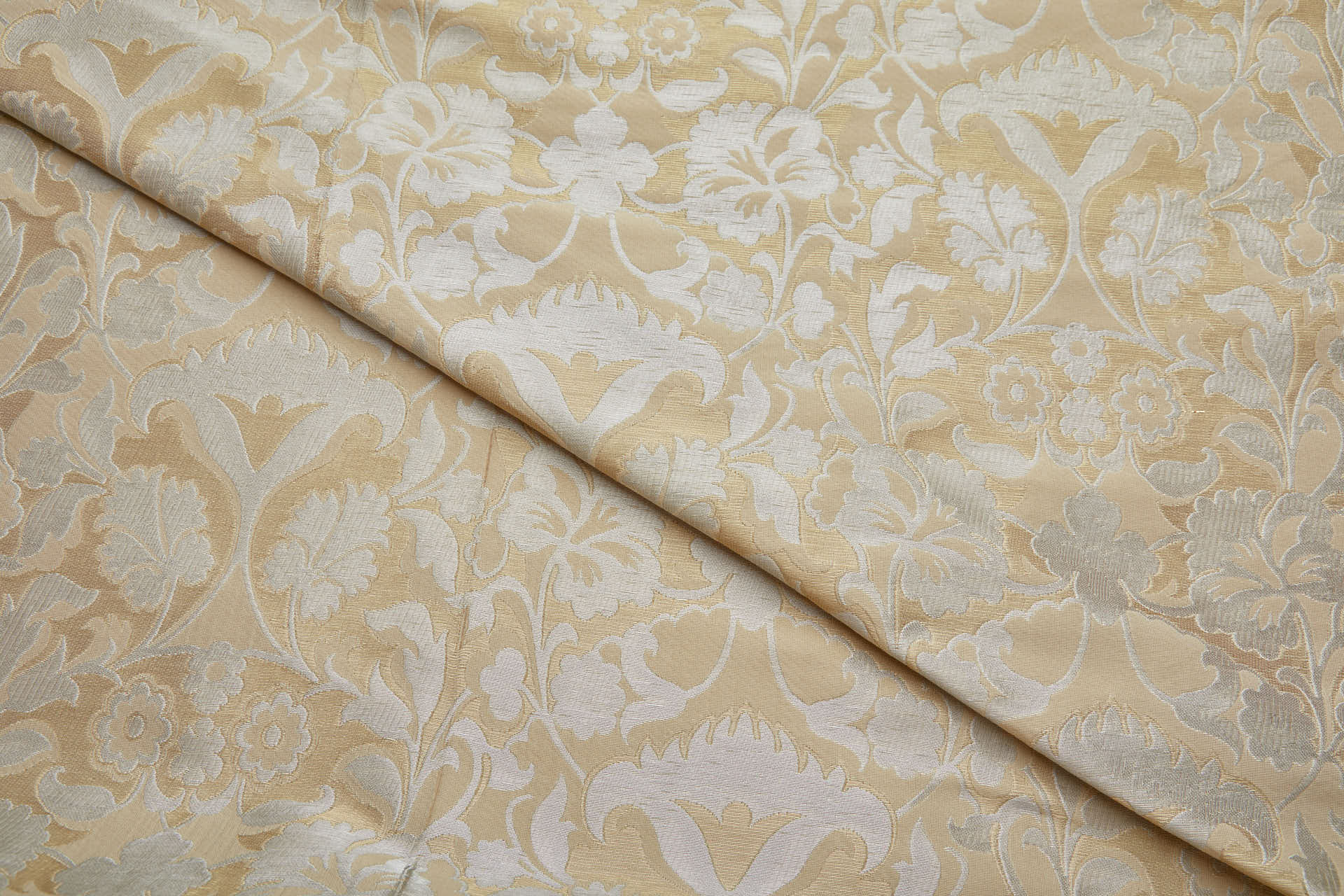 Banaras Brocade - Clay with Silver and Gold Floral fabric, image 5 of 9
