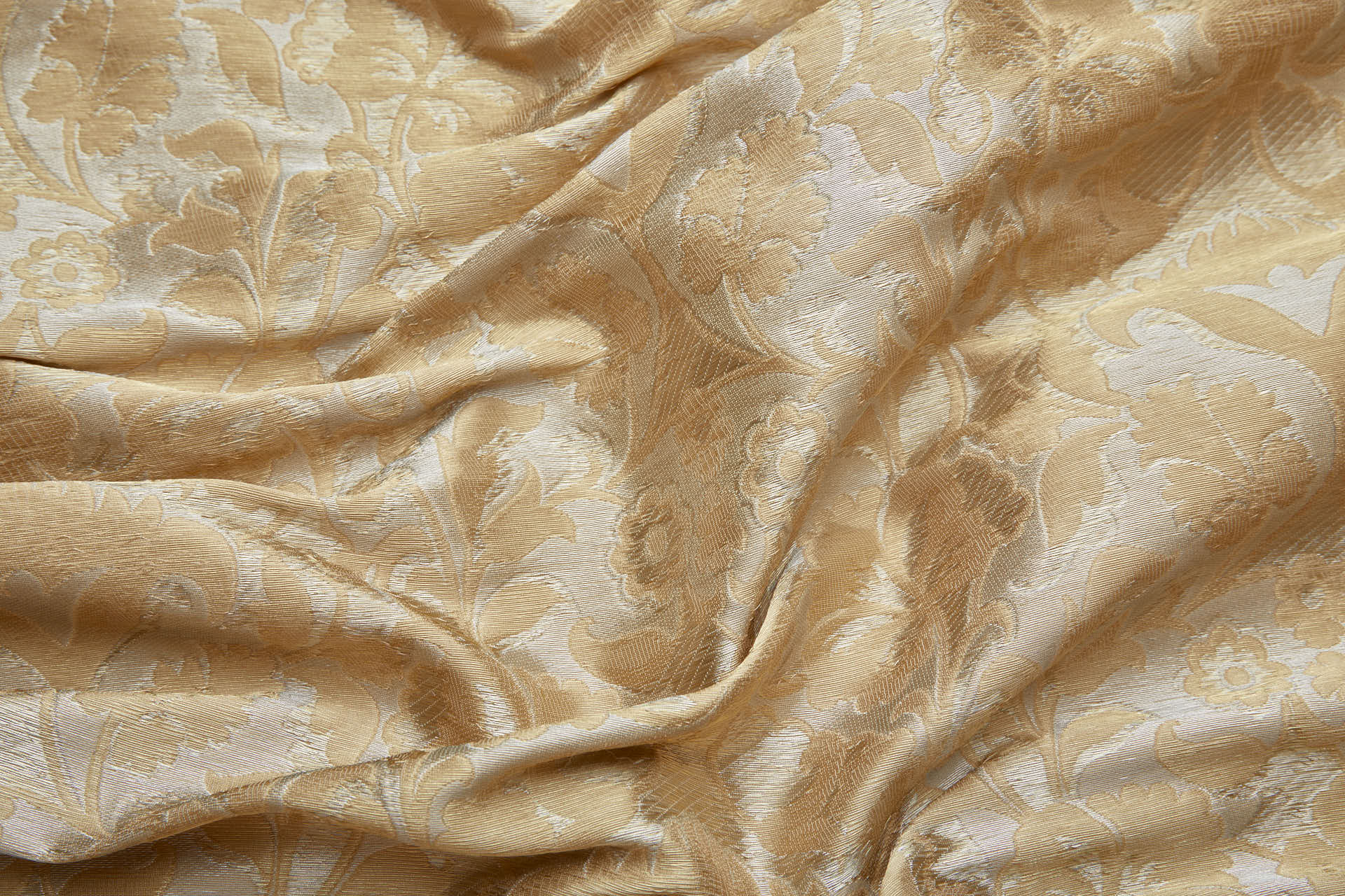 Banaras Brocade - Clay with Silver and Gold Floral fabric, image 2 of 9