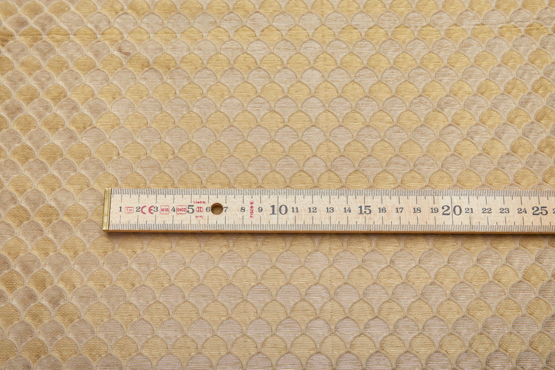 Banaras Brocade - Clay with Silver and Gold Scale Pattern fabric, image 5 of 10