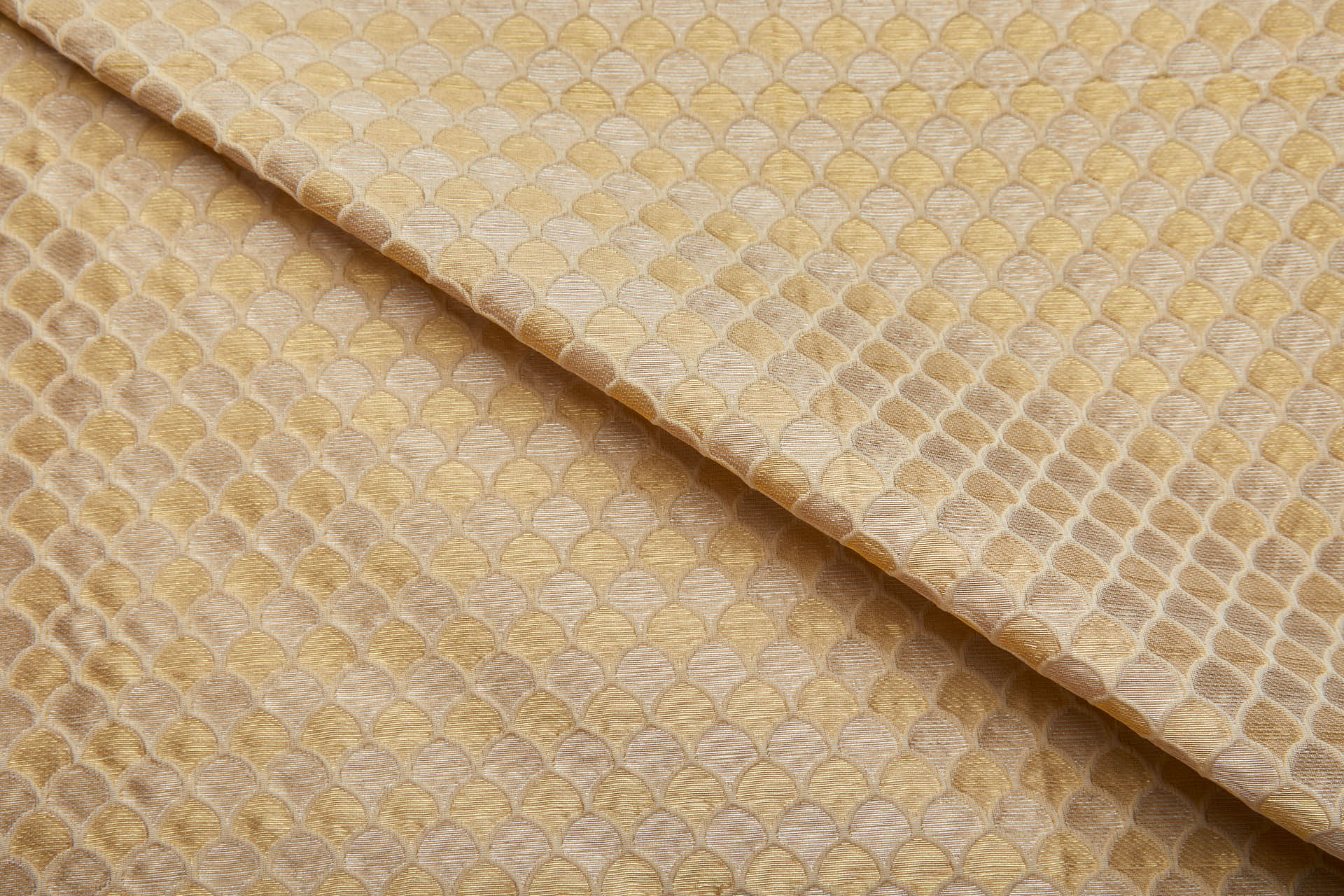 Banaras Brocade - Clay with Silver and Gold Scale Pattern fabric