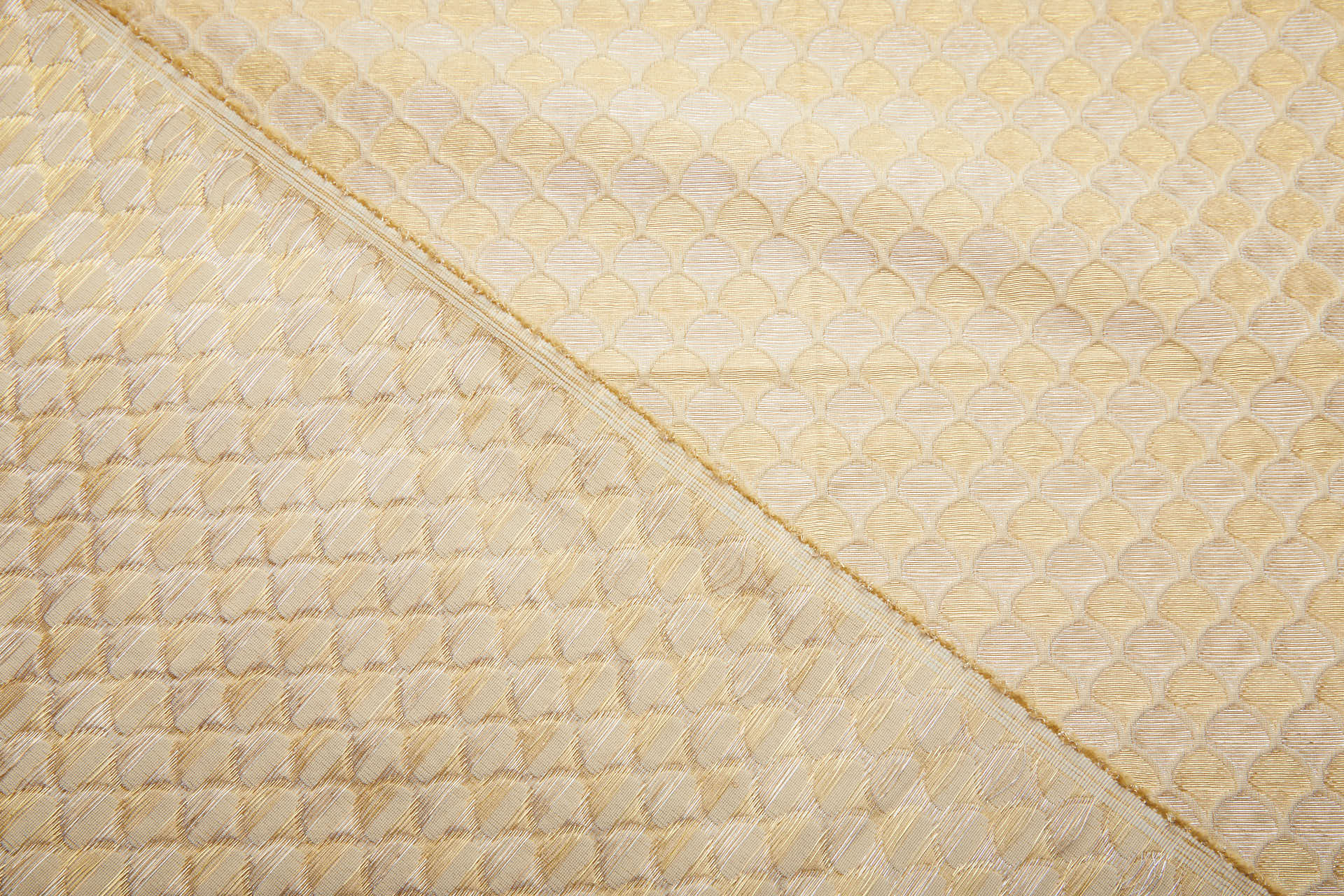 Banaras Brocade - Clay with Silver and Gold Scale Pattern fabric, image 6 of 10
