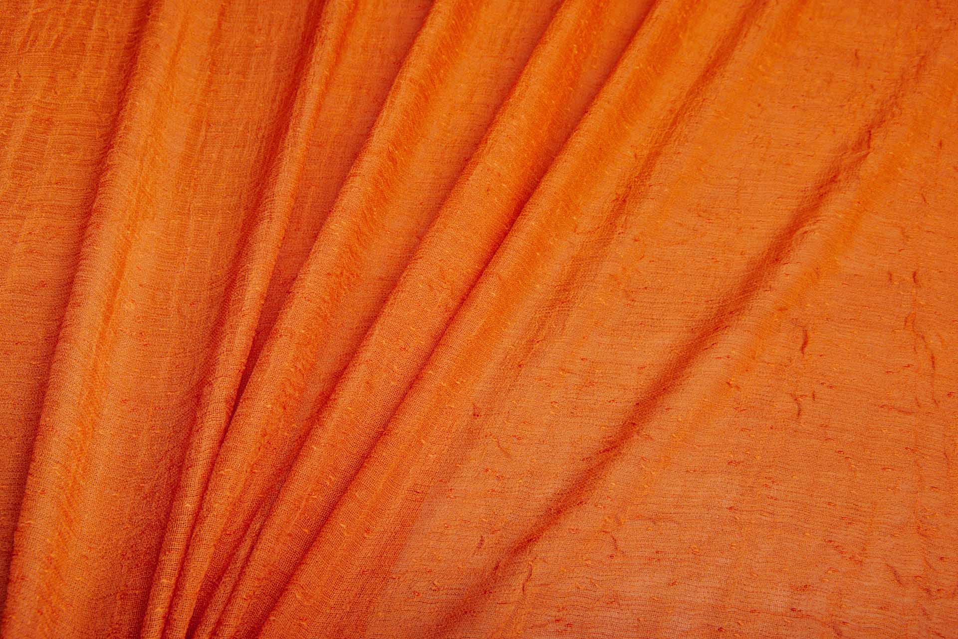 Orange Textured "Linen" Look Sheer Fabric, image 2 of 5