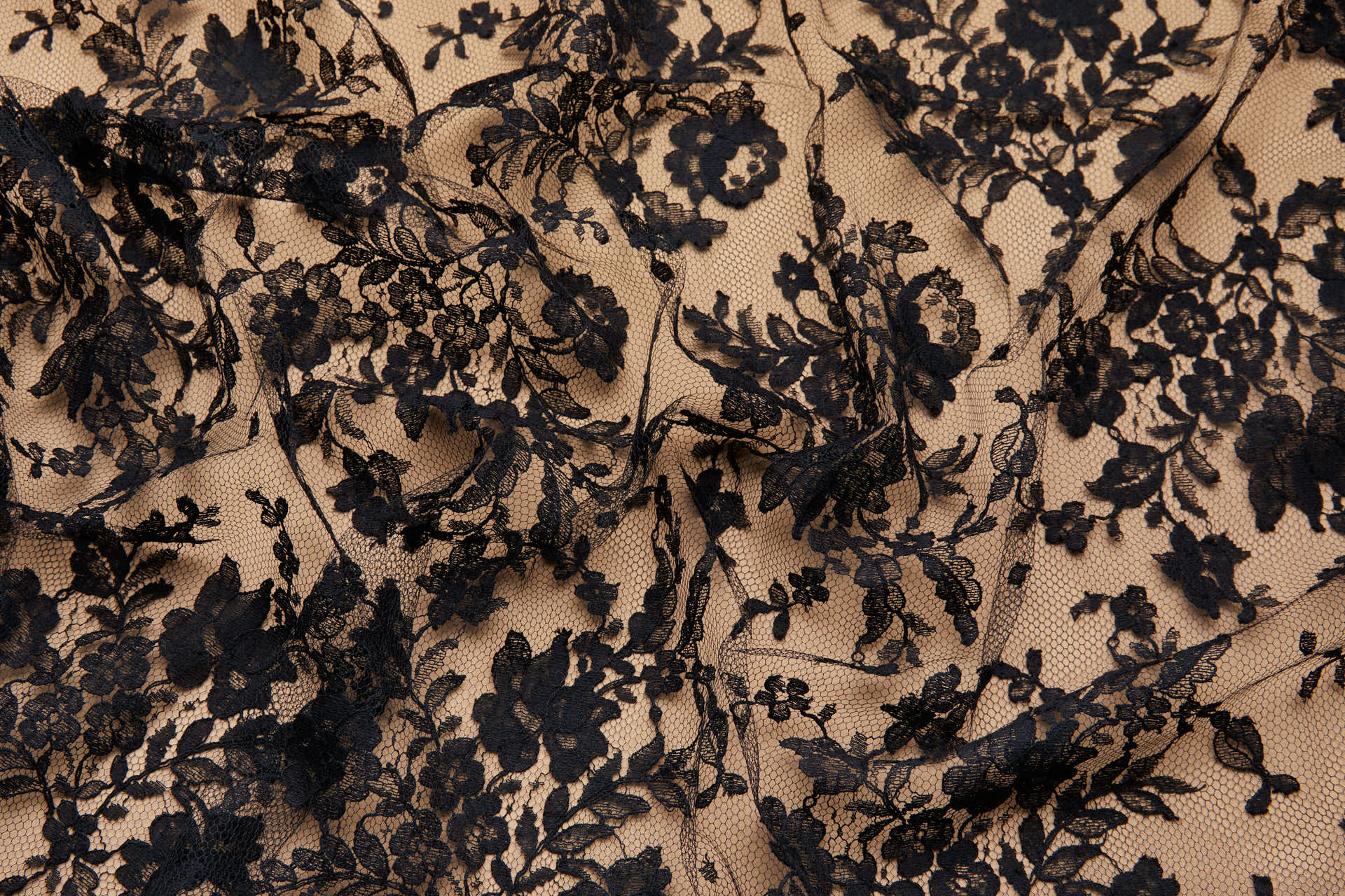 Classic Floral Bouquet Leavers Lace in Black - 90cm fabric, image 6 of 11