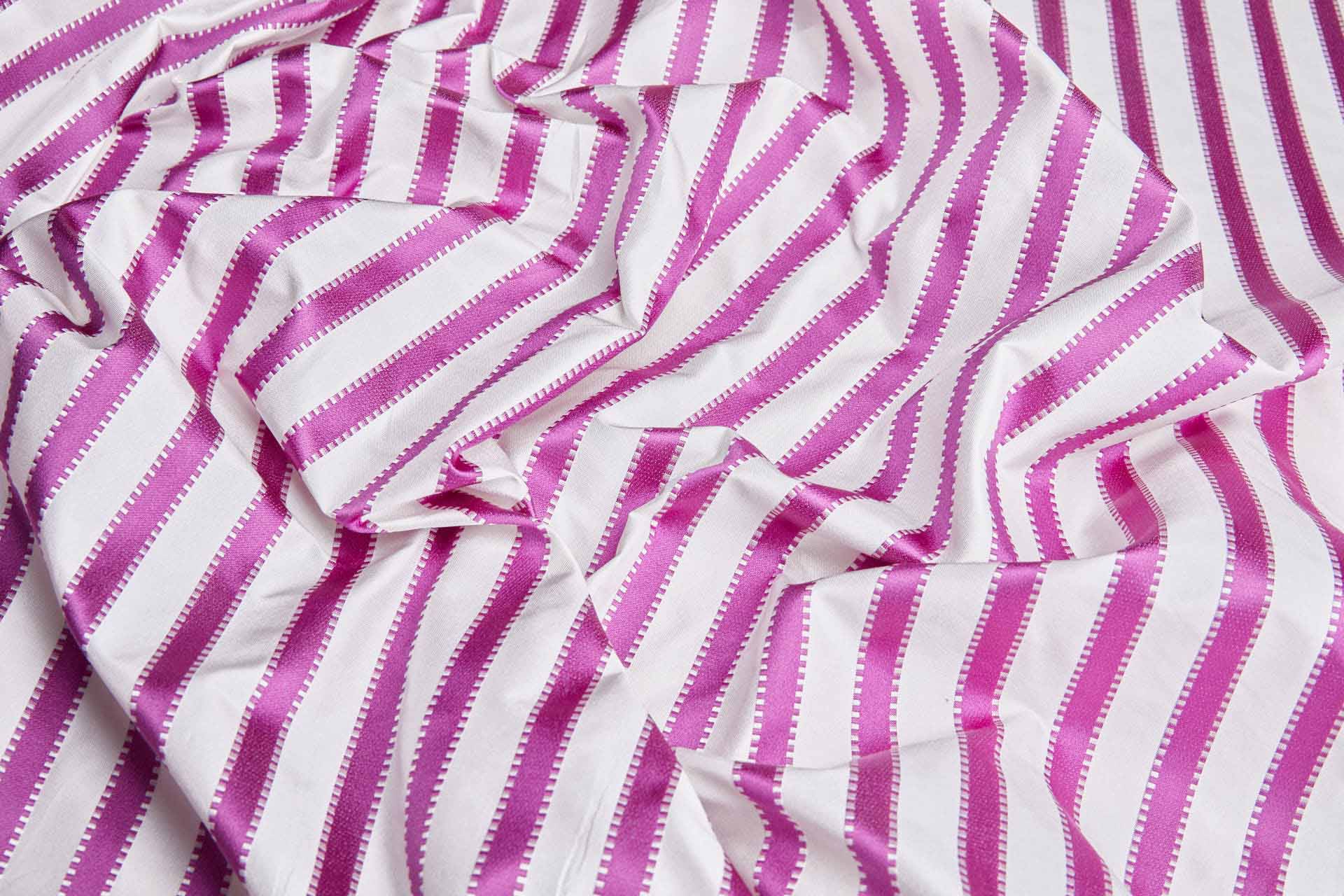 Purple and Ivory Striped Silk Brocade fabric, image 4 of 9