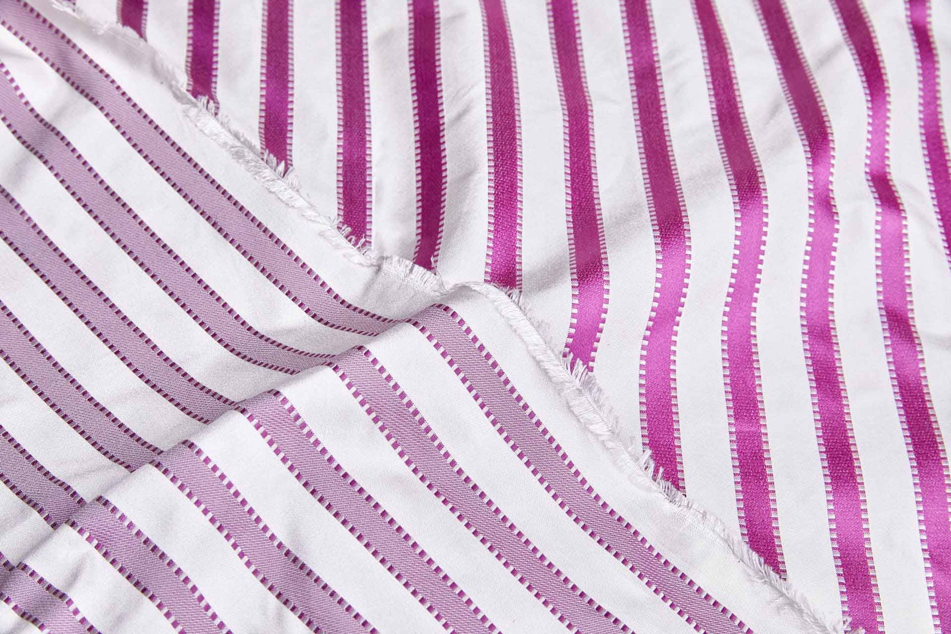 Purple and Ivory Striped Silk Brocade fabric, image 6 of 9