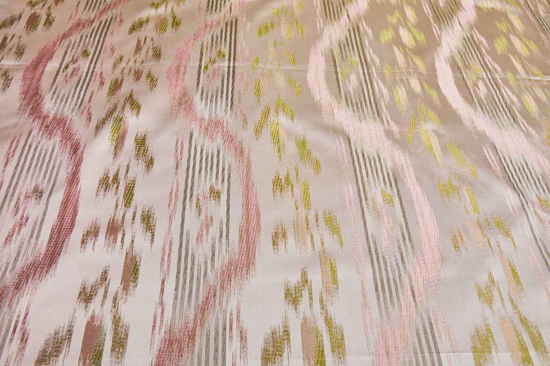 Satin Brocade in Oyster with Pinks and Greens fabric, image 10 of 10