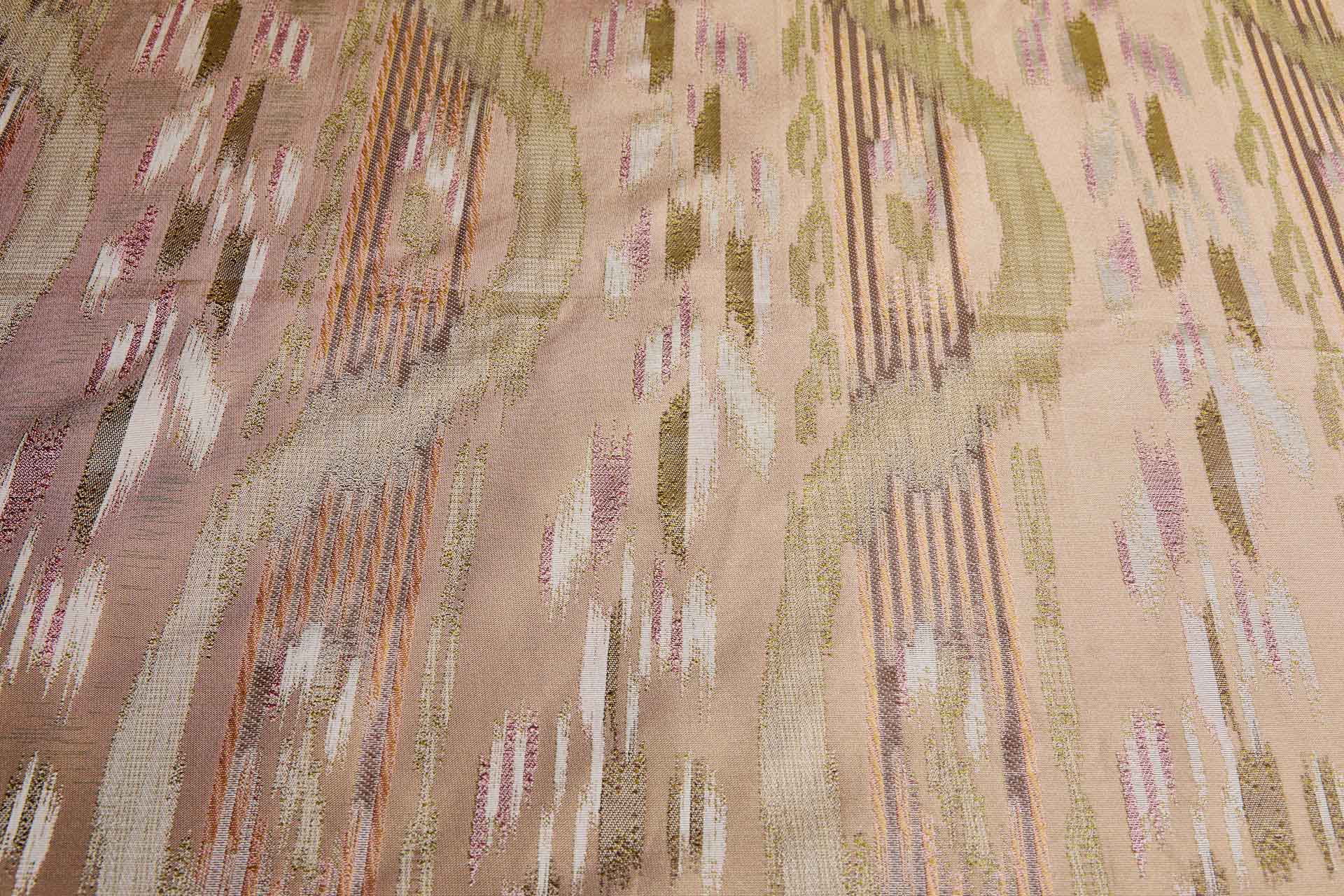 Satin Brocade in Oyster with Pinks and Greens fabric, image 7 of 10