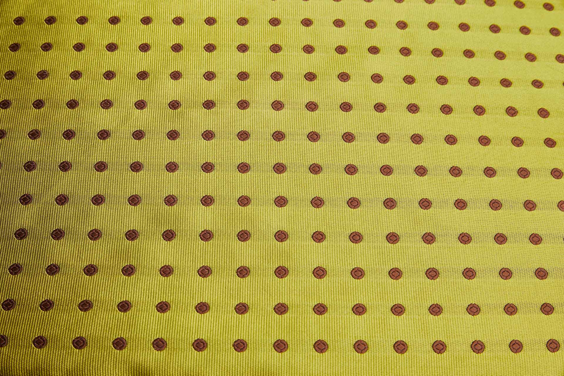 Polka Dot Spot Brocade in Yellow with Brown fabric, image 6 of 6
