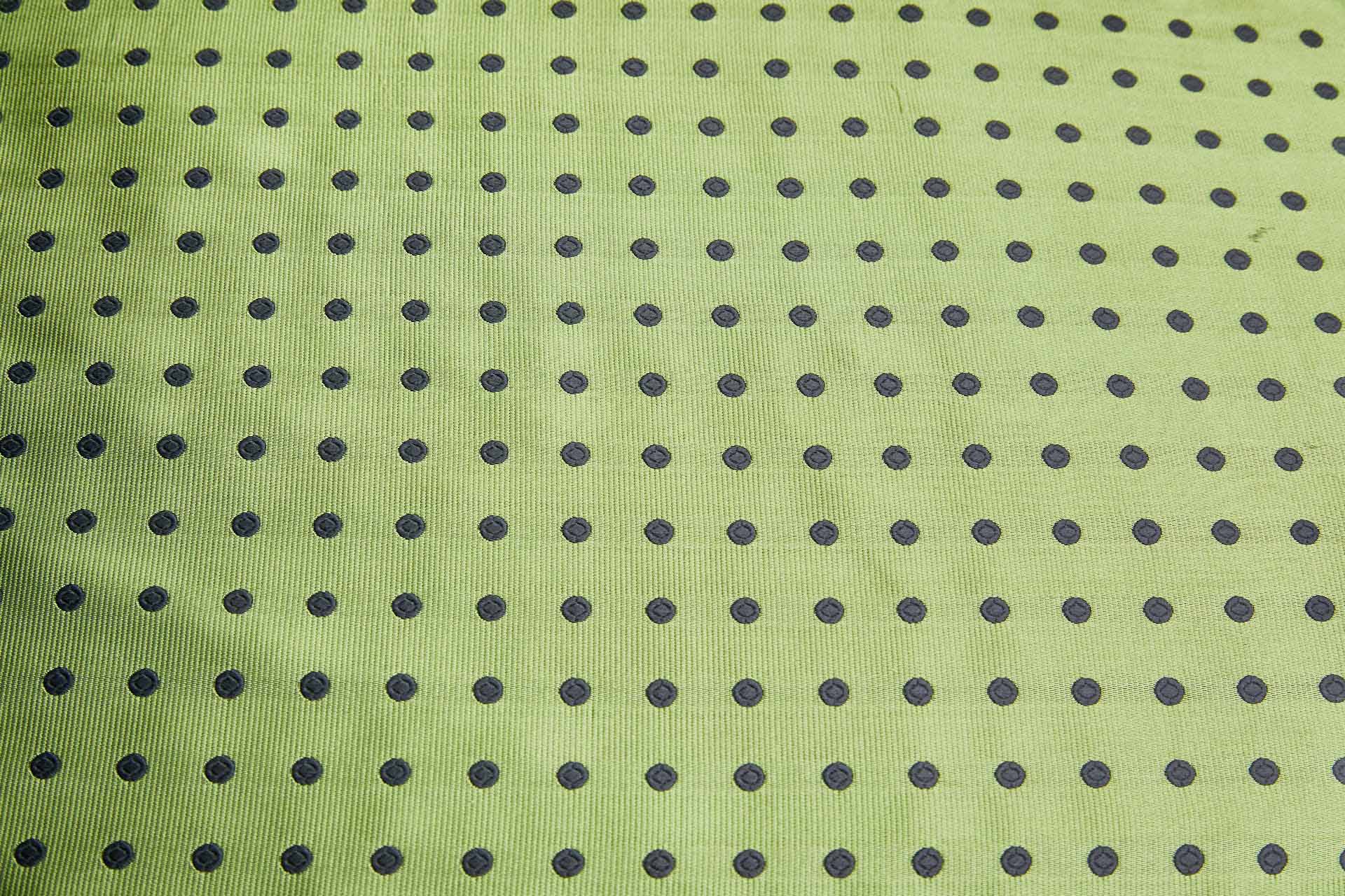 Polka Dot Spot Brocade in Green with Black fabric, image 6 of 6