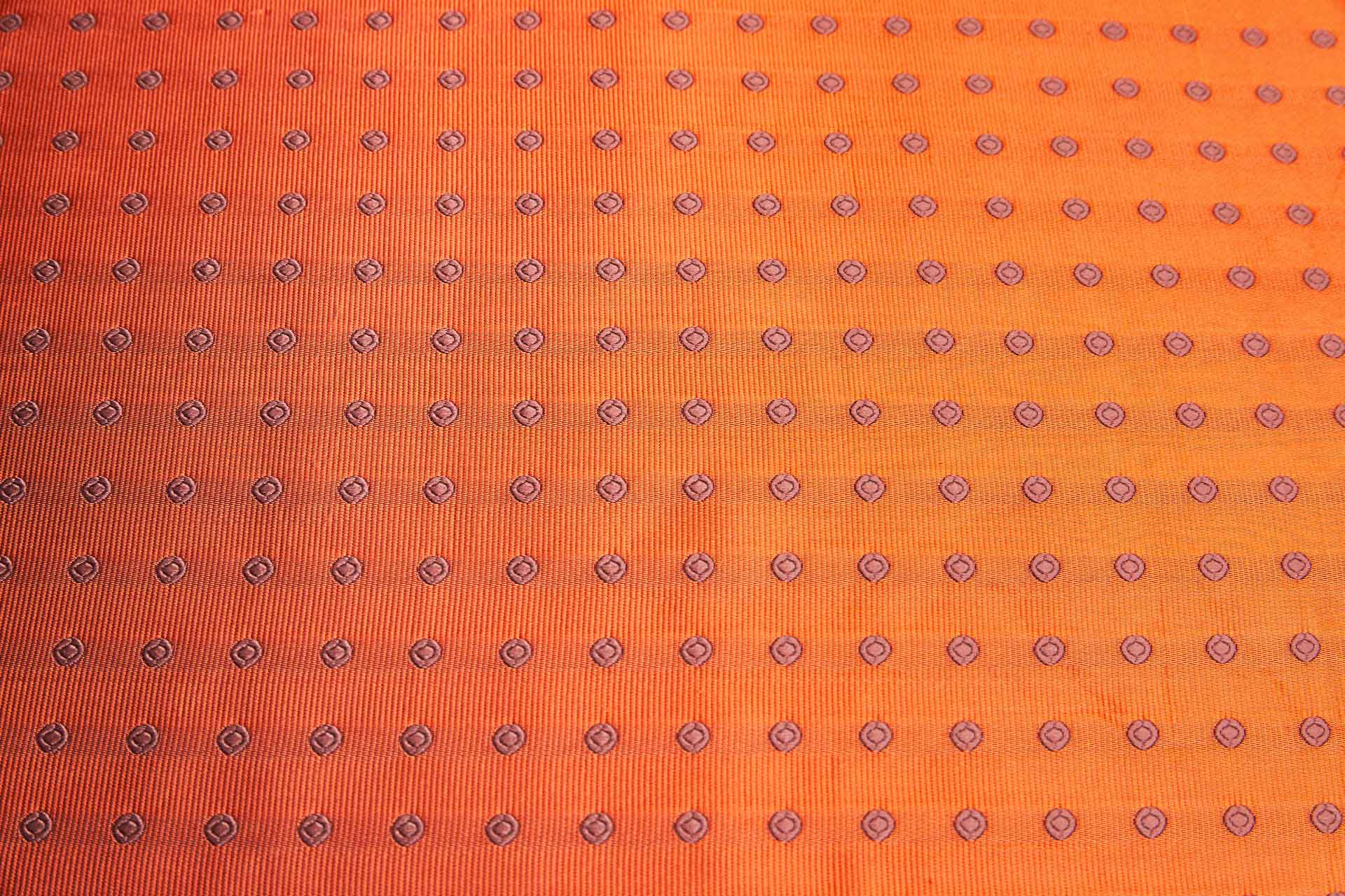 Polka Dot Spot Brocade in Orange with Maroon fabric, image 6 of 6