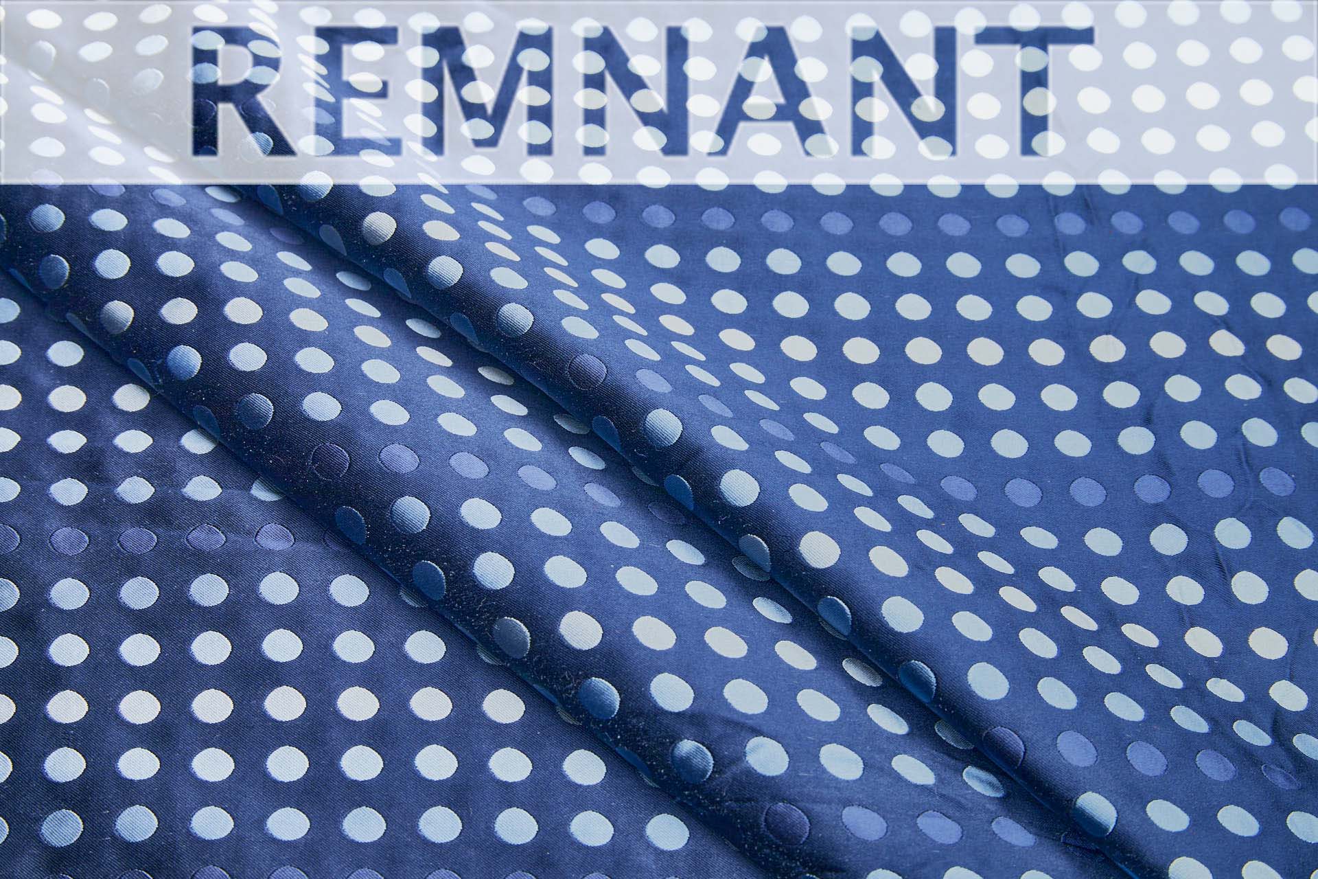 Polka Dot Spot Brocade in Navy with Shades of Blue - 1.1m Piece fabric