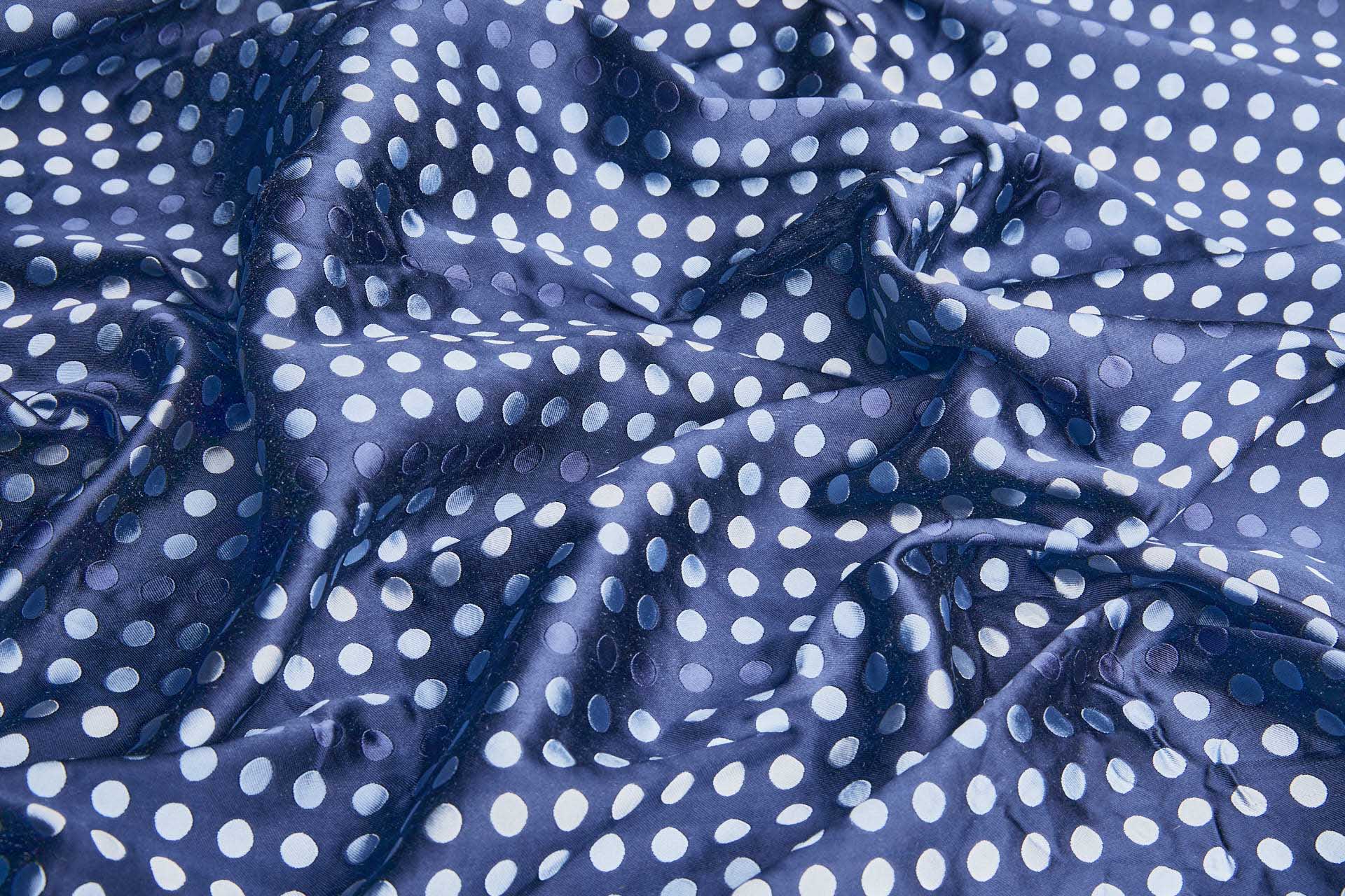 Polka Dot Spot Brocade in Navy with Shades of Blue fabric, image 4 of 6
