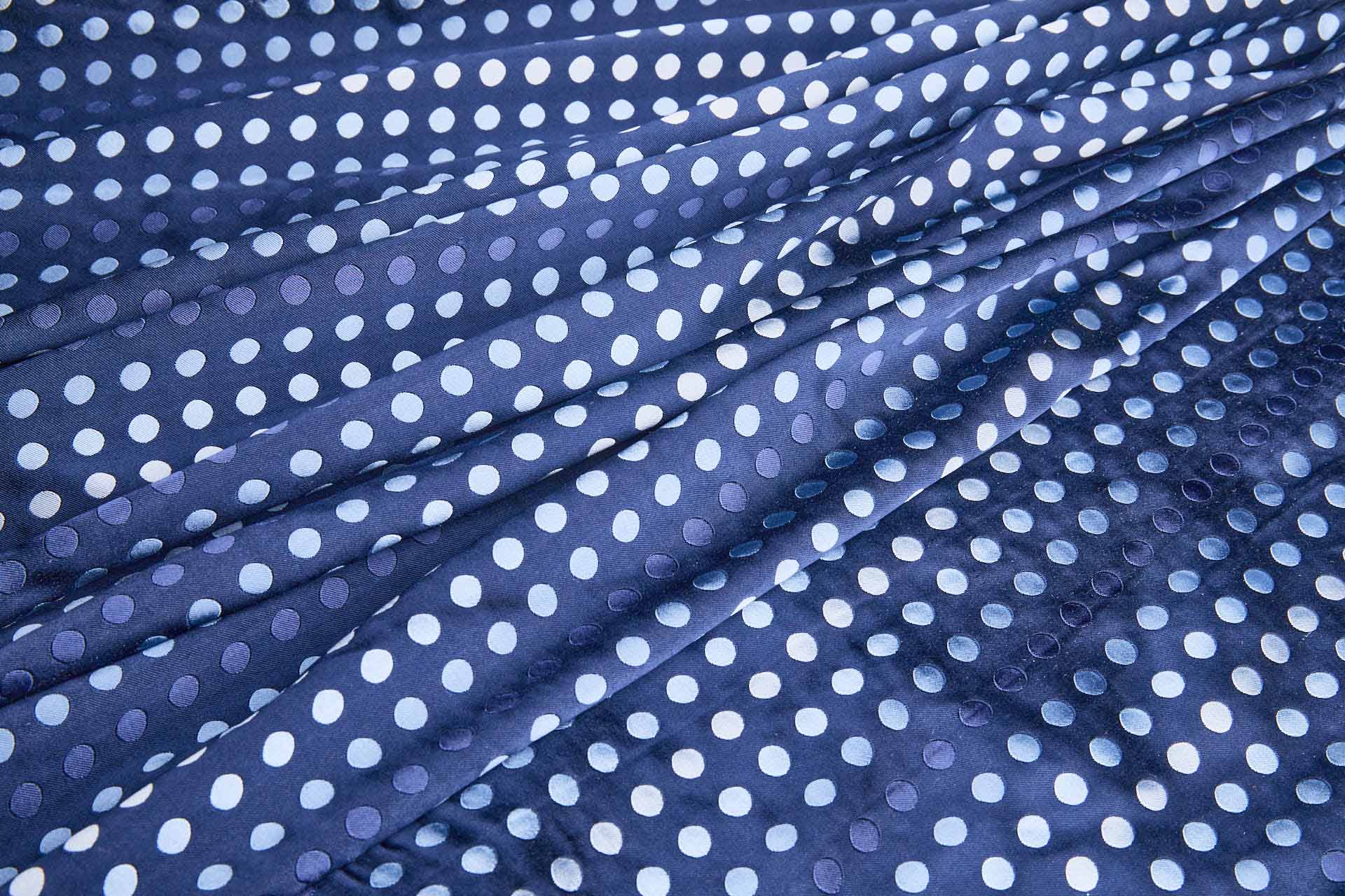 Polka Dot Spot Brocade in Navy with Shades of Blue - 1.1m Piece fabric, image 5 of 6