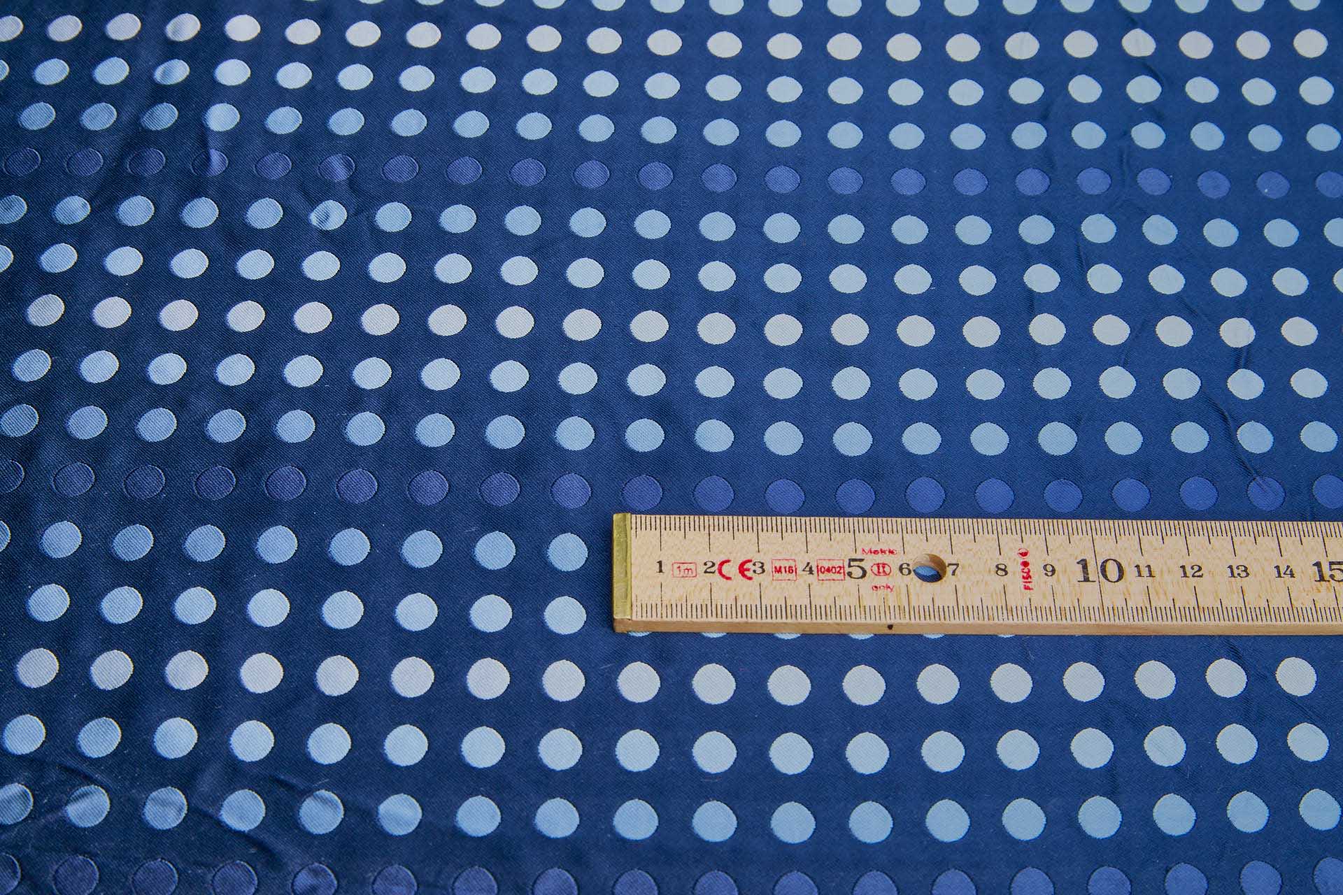 Polka Dot Spot Brocade in Navy with Shades of Blue - 1.1m Piece fabric, image 6 of 6
