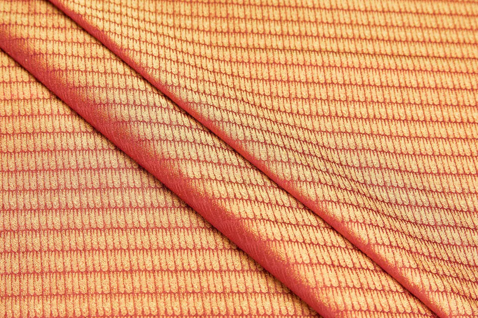 Red and Yellow Reversible Brocade fabric, image 3 of 9