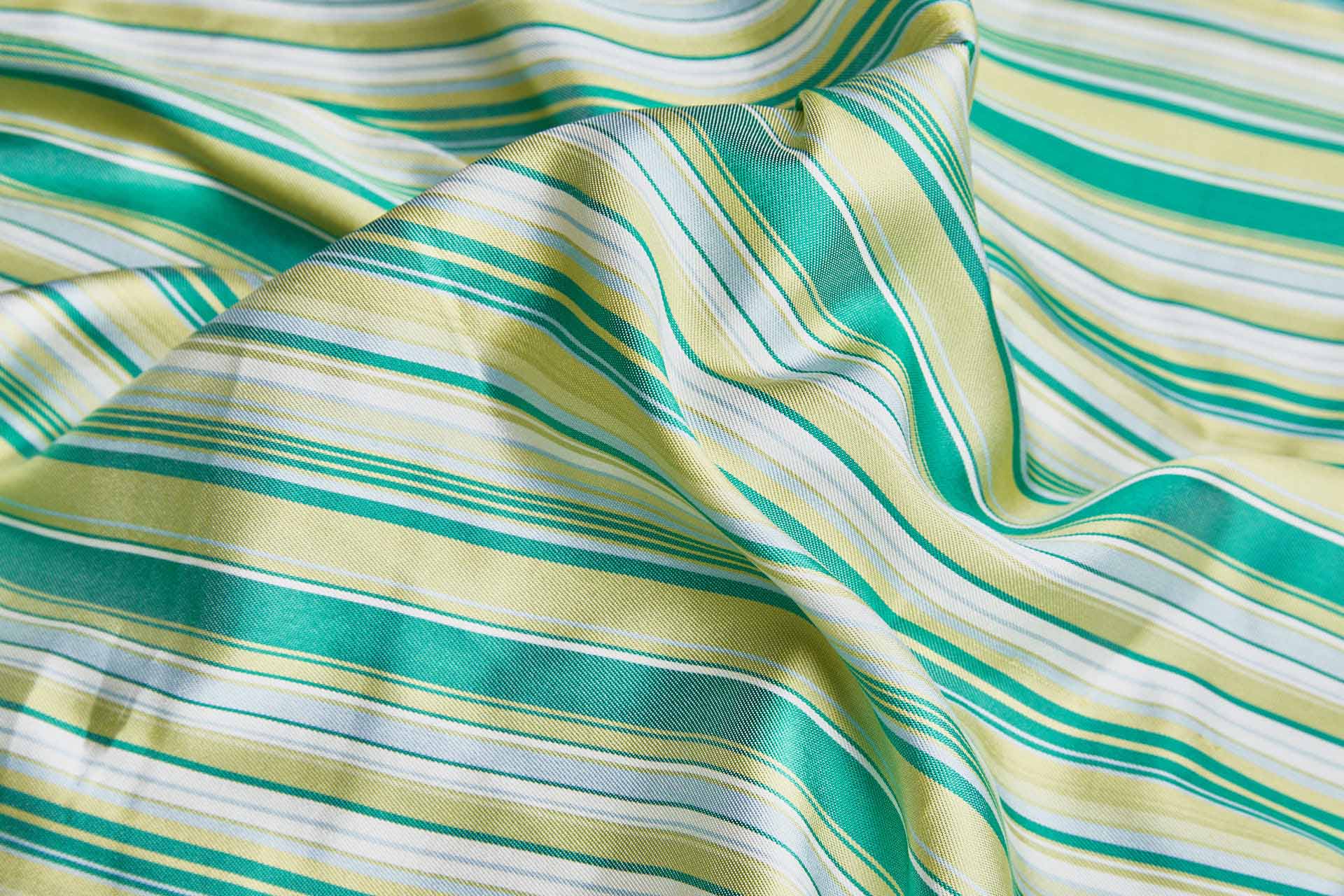 Green and Ivory Woven Stripe Twill fabric, image 3 of 6