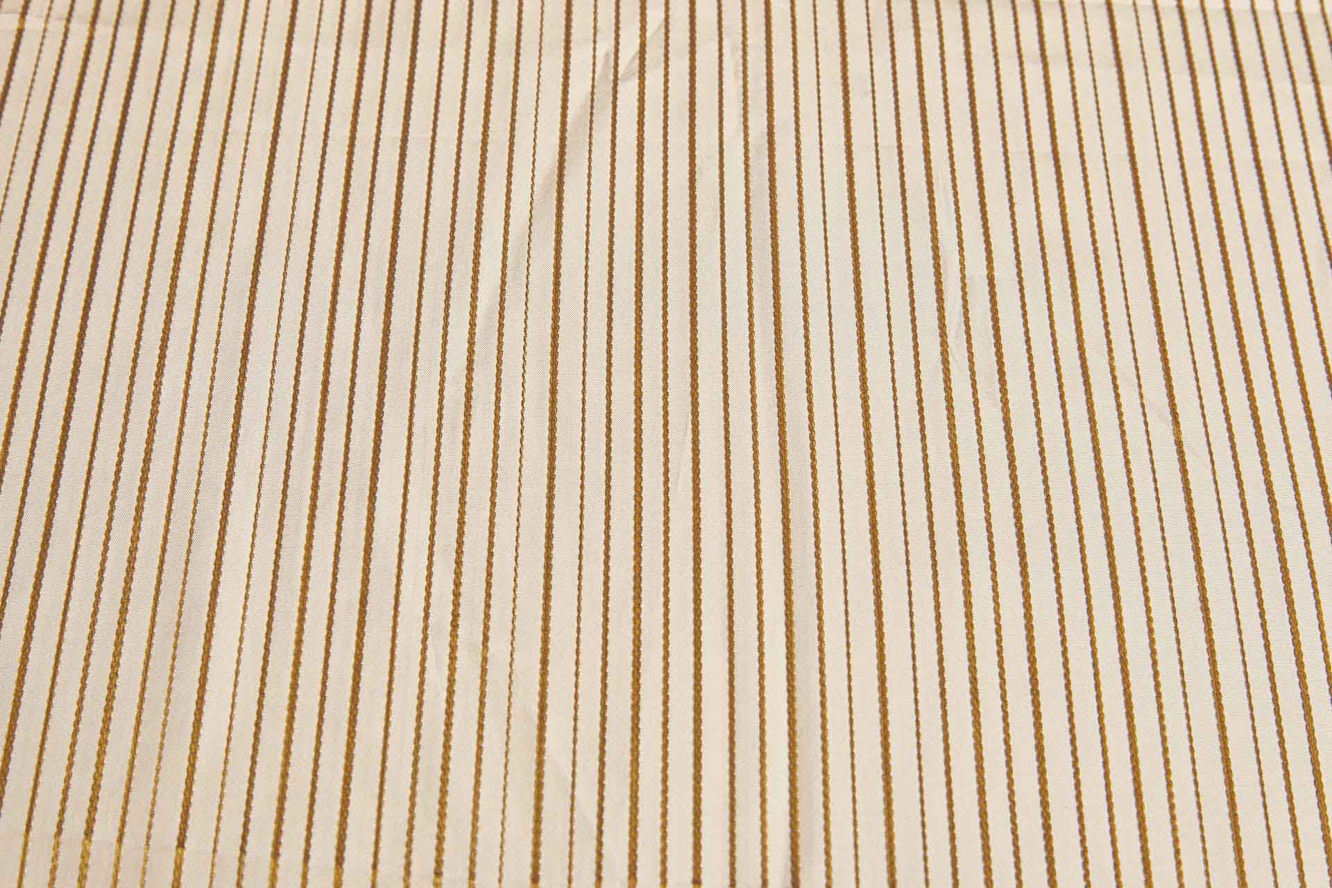 Woven Stripe Taffeta in Cream with Golden Brown fabric, image 6 of 6