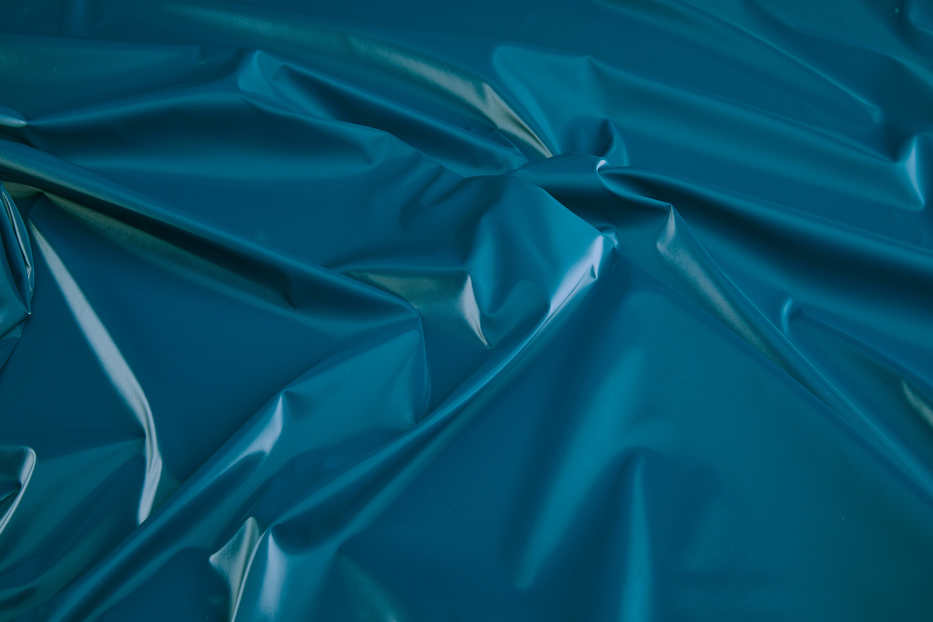 Soft Drapy Vinyl - Glossy Teal fabric, image 3 of 8