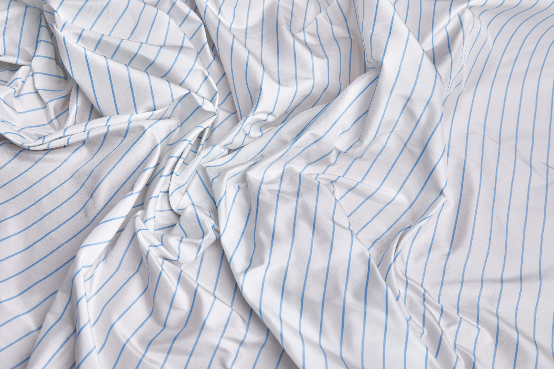 Silk Taffeta - Blue Pinstripe on Ivory fabric, image 4 of 6
