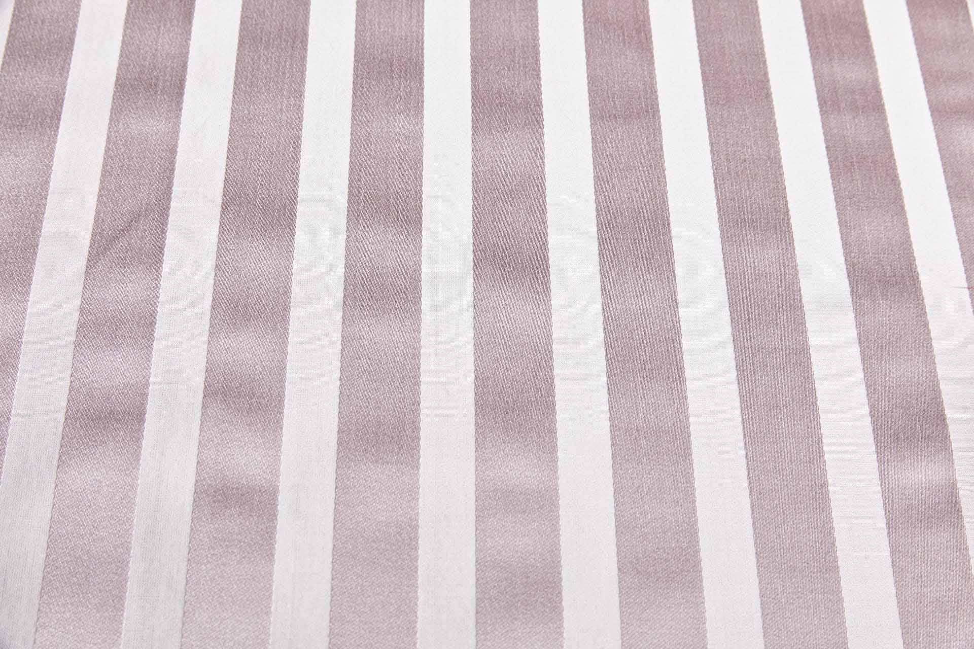 Cotton Sateen Stripe in Off White and Pale Lilac fabric, image 6 of 6