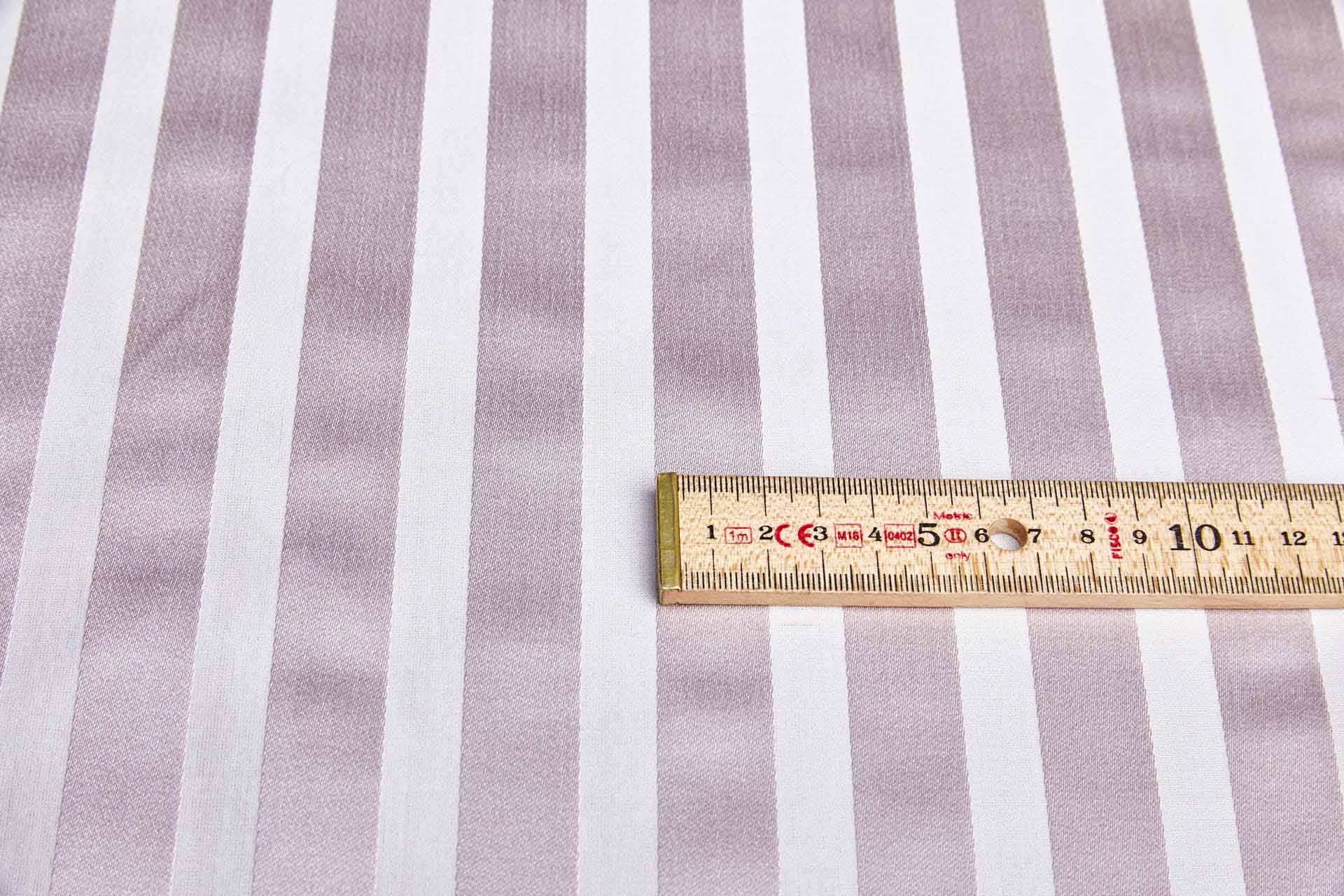 Cotton Sateen Stripe in Off White and Pale Lilac - 0.5m Piece fabric, image 3 of 6