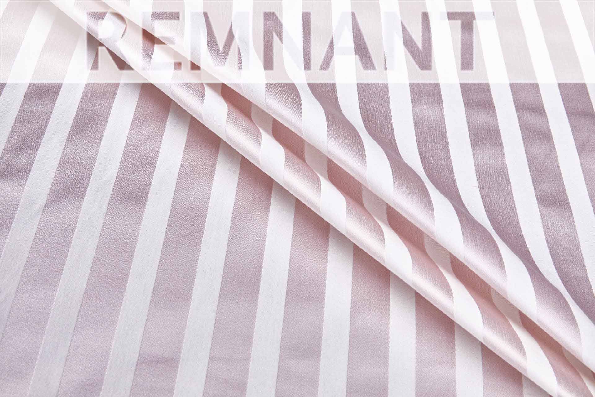 Cotton Sateen Stripe in Off White and Pale Lilac - 0.5m Piece fabric