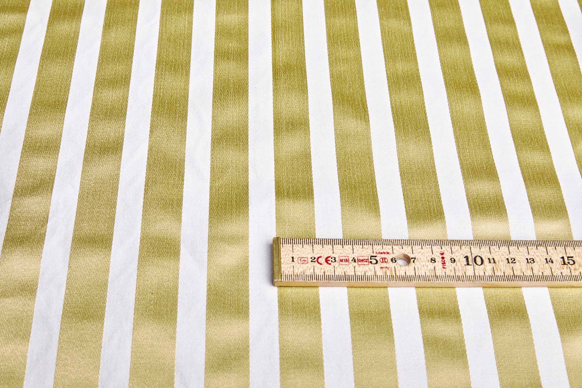 Cotton Sateen Stripe in Off White and Pale Yellow fabric, image 2 of 5