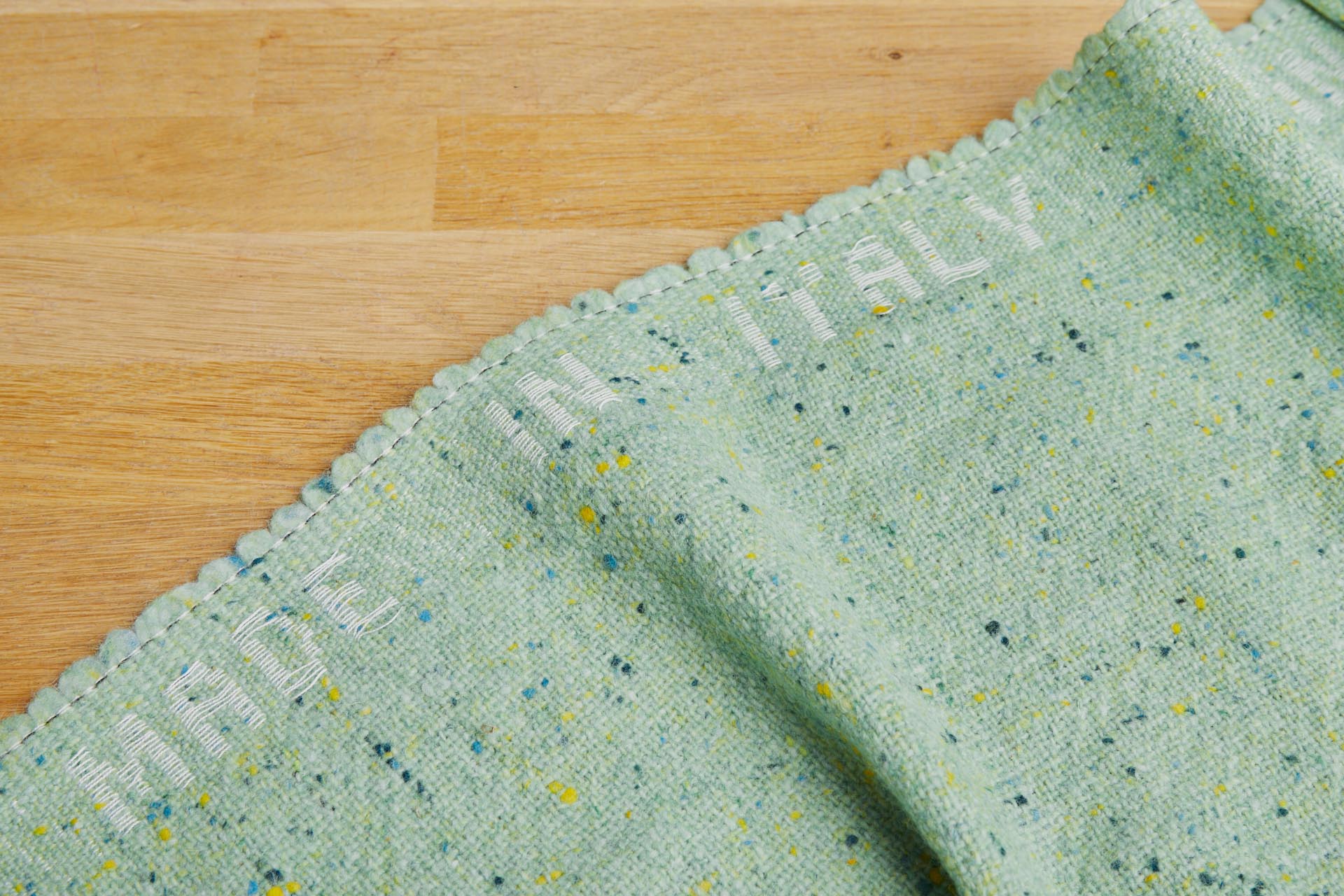 Wool Mix Tweed - Light Green with Blue and Yellow fabric, image 5 of 7