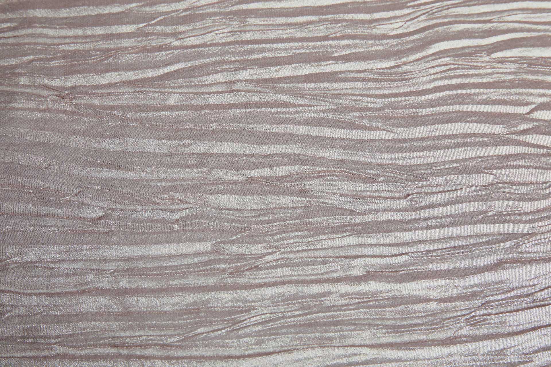 Foil Printed and Pleated Polyester Chiffon - Mushroom / Pale Gold fabric, image 4 of 8