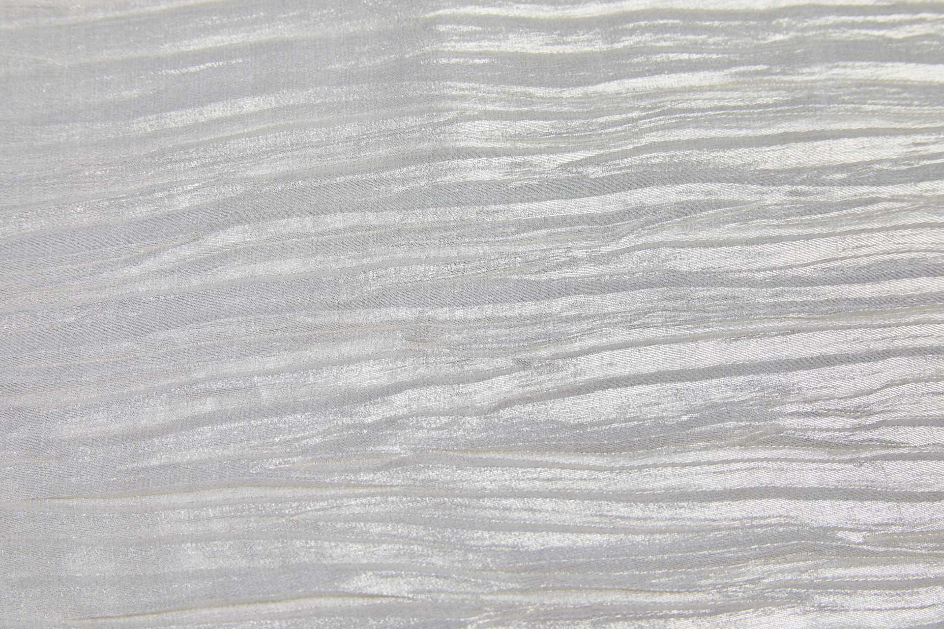 Foil Printed and Pleated Polyester Chiffon - Stone / Pale Gold fabric, image 7 of 8
