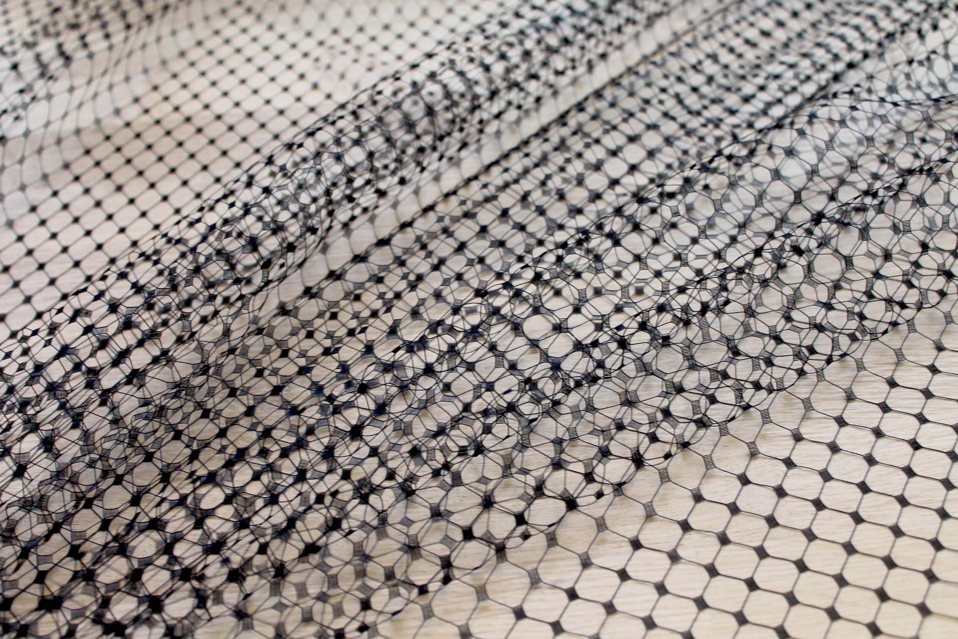 Large Hat Veiling Net - Black fabric